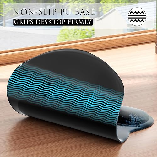 Miniatura 78 de MROCO Alfombrilla ergonómica para mouse con reposamuñecas de gel, cómoda alfombrilla de mouse con superficie de soporte de muñeca suave y base