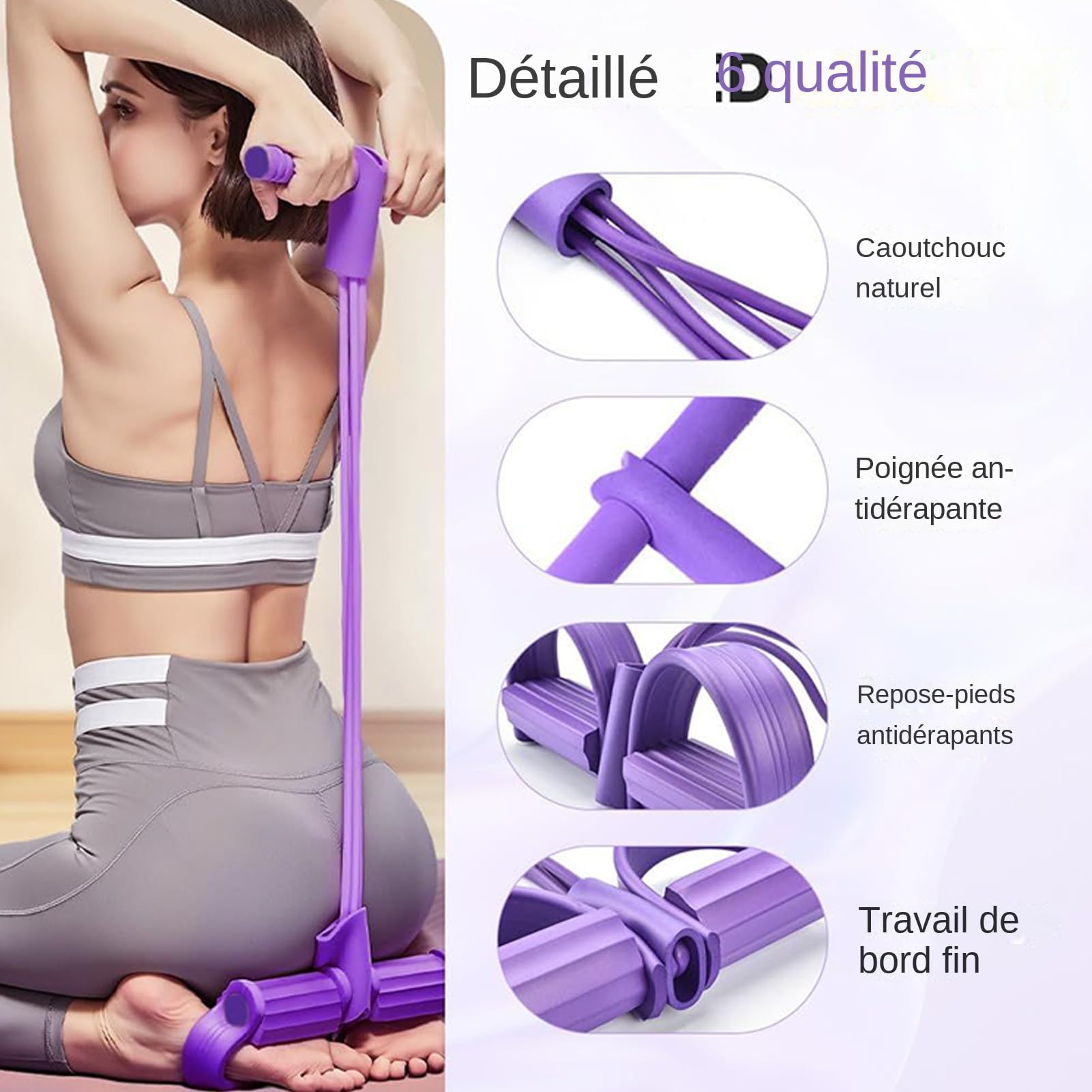 Bandes De Résistance Fitness,8 Tubes Avec Pédale De Traction