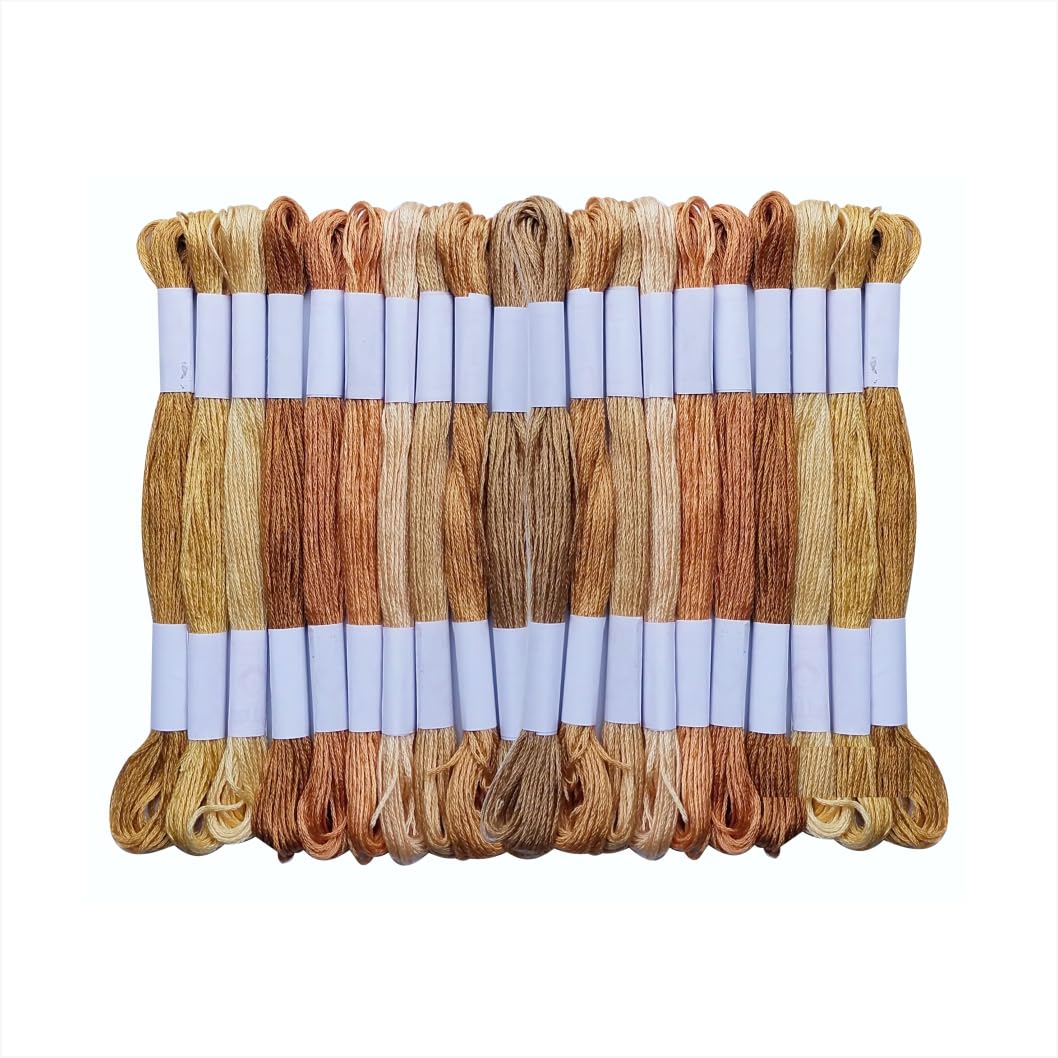 Skine Tone Embroidery Floss Skeins Cross Stitch Thread Friendship Bracelets DIY Crafts 10 Colour 50 Pcs Pack SKINE Tones,