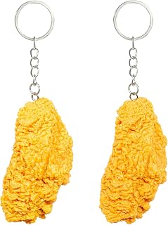 2 Pcs Chicken Nuggets KeyChain Funny Food Keychain Cute Fun Keychain for Backpacks Handbags Car Keys Accessories