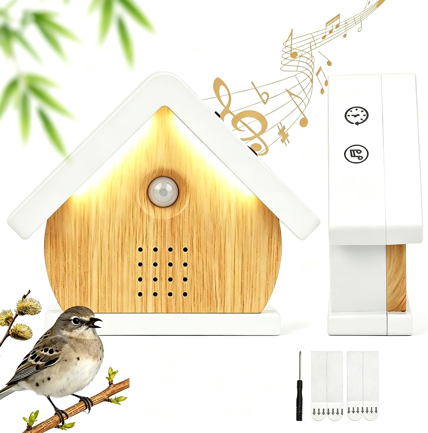 White Noise Machine, 13 Nature Sounds, Timer, Portable Sleep Therapy | Battery Powered, PIR Motion Sensor, 30/60/90min Timer, Memory Function, Adjustable Volume, Compact Design, Travel-Friendly