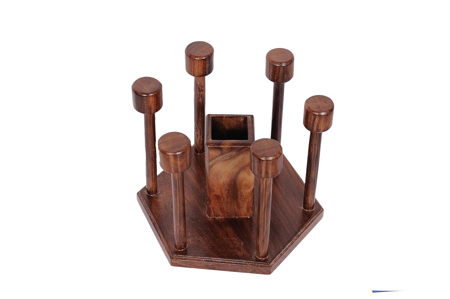 WOODKIT Wooden Glass and Spoon Stand for Kitchen Glass Holder Stand