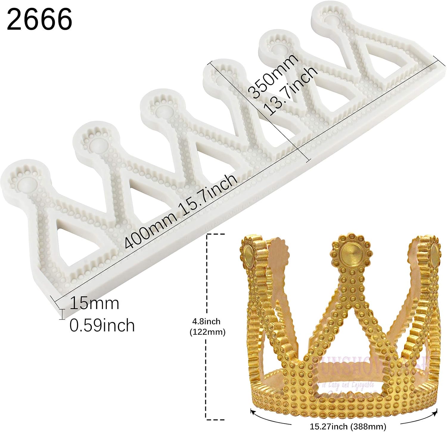 Crown Cake Topper Mold Height 4.8inch, Fairytale