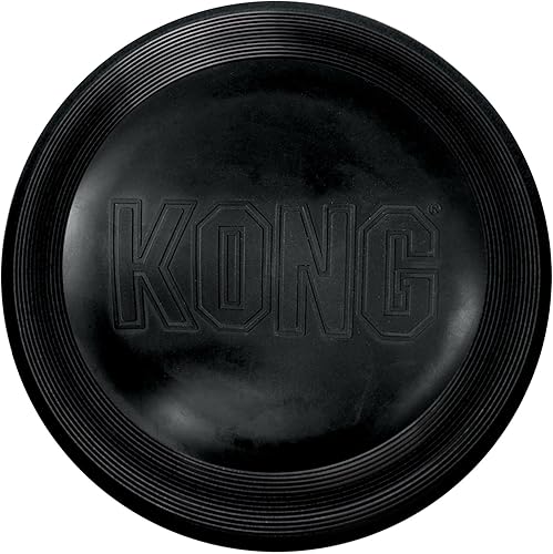 KONG - Extreme Flyer goma duradera disco volador suave para buscar y recuperar negro - perros grandes KONG - Extreme Flyer goma duradera disco volador suave para buscar y recuperar negro - perros grandes