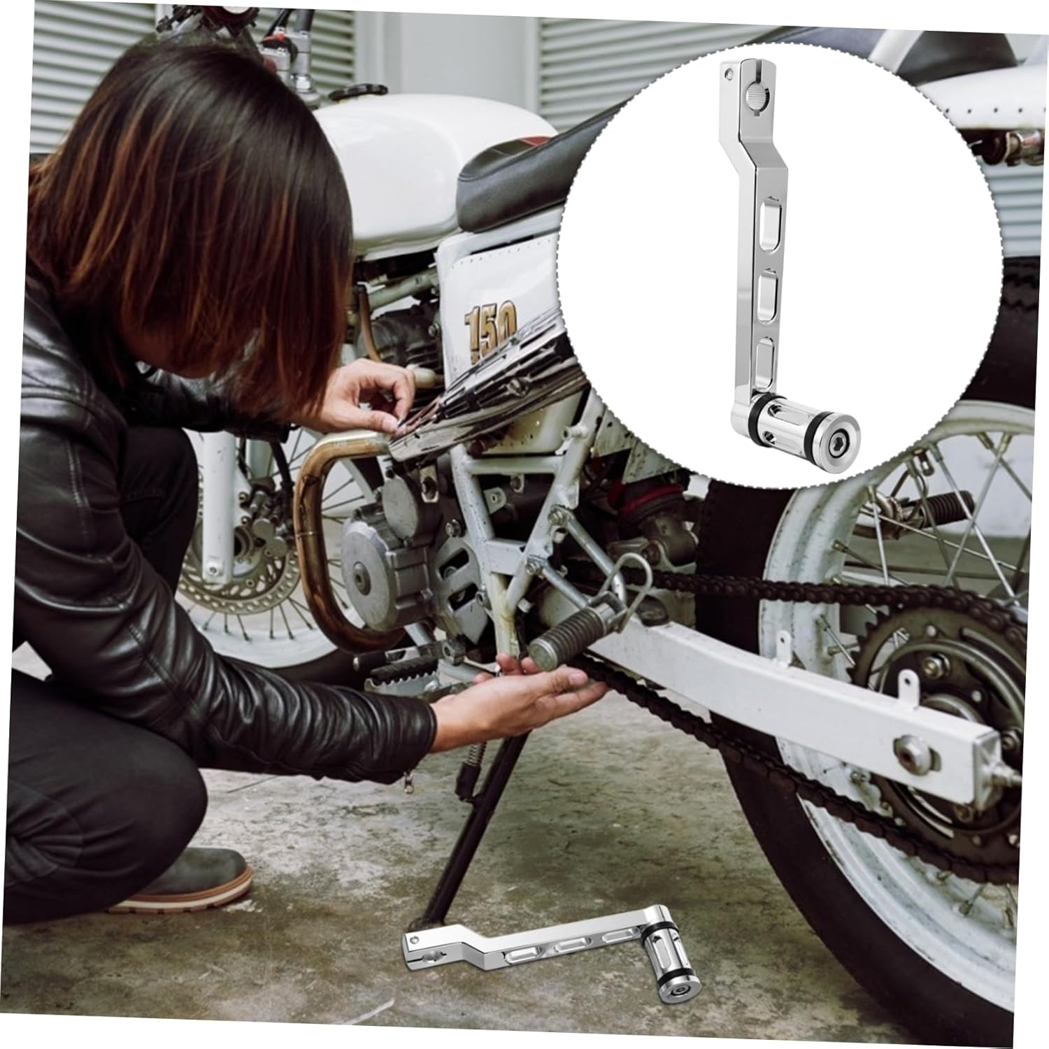 Garneck 2pcs Motorcycle Gear Shift Levers Anodized Heel Toe Foot Pedal Lever CNC Machined Durable Motorbike Accessories for