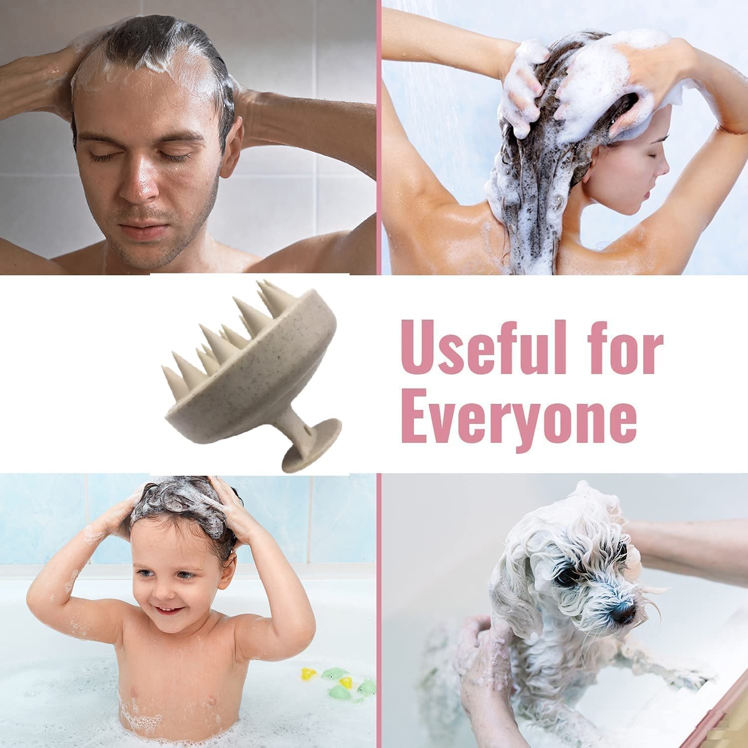 VALKYRIE Scalp Massager Shampoo Brush, Wheat Straw body with Soft Silicon Bristles, Hair Scalp Scrubber, Scalp Exfoliator | Dandruff Removal, Prevents Hair loss for Men & Women (Antique White) VALKYRIE Scalp Massager Shampoo Brush, Wheat Straw body with Soft Silicon Bristles, Hair Scalp Scrubber, Scalp Exfoliator | Dandruff Removal, Prevents Hair loss for Men & Women (Antique White)