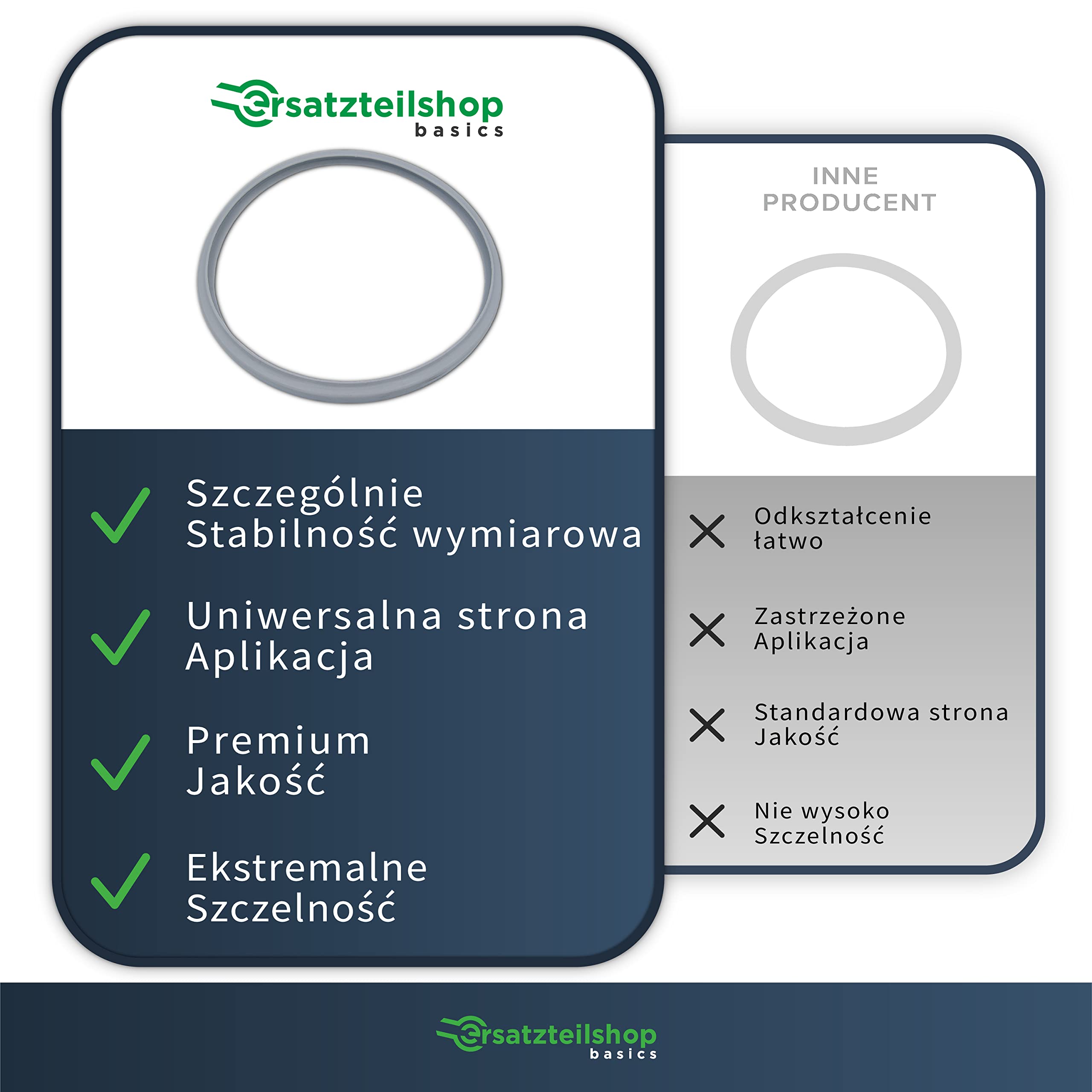 ersatzteilshop basics Część zamienna pierścień uszczelniający do szybkowaru Silit i WMF pierścień uszczelniający 3 l 4,5 l 6,5 l 8,5 l silikon (średnica wewnętrzna 22 cm)