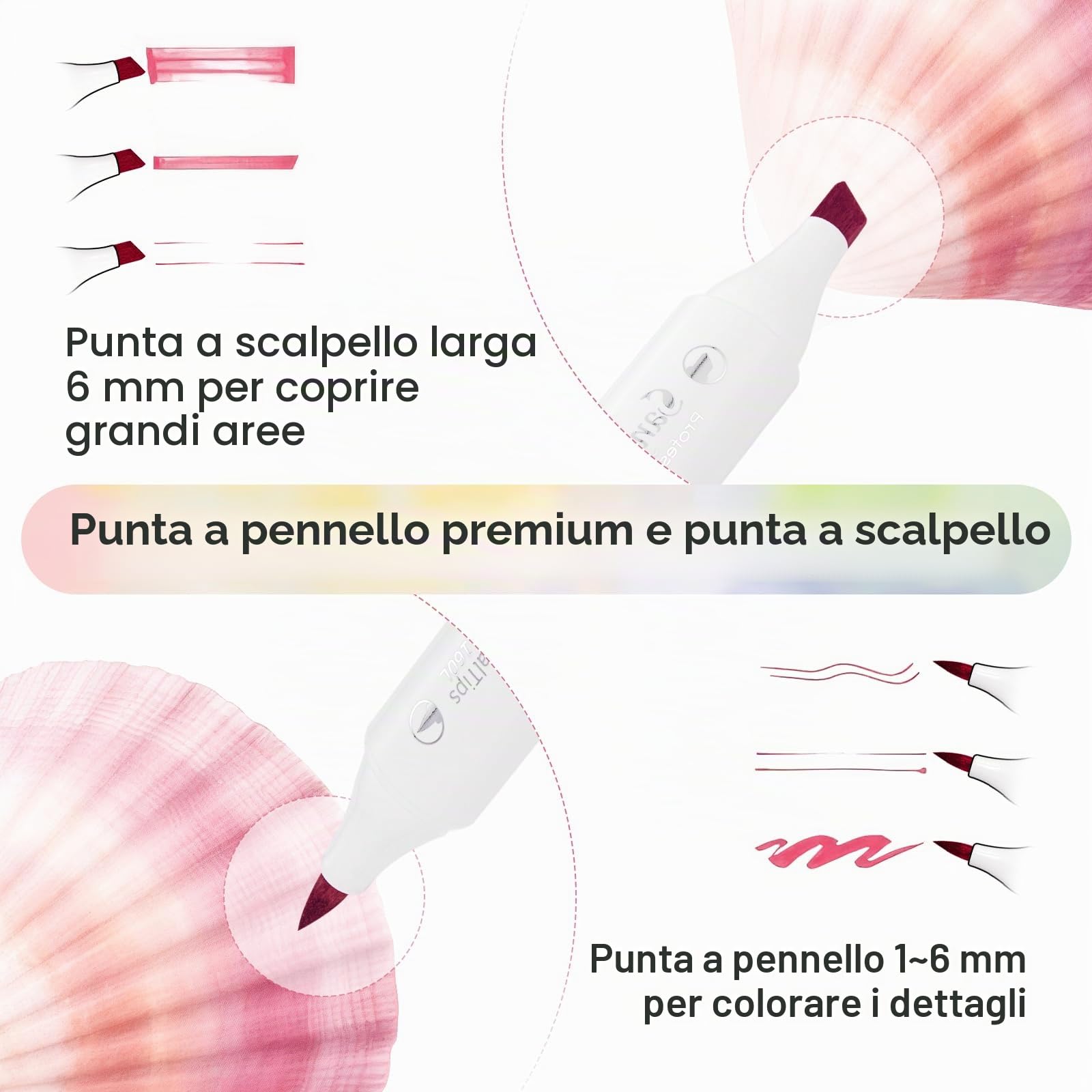 Profill - Set di 120 pennarelli colorati con pennello e punta fine, inchiostro più grande, capacità massima costruita per creatori, artisti, adulti, illustrazioni da colorare