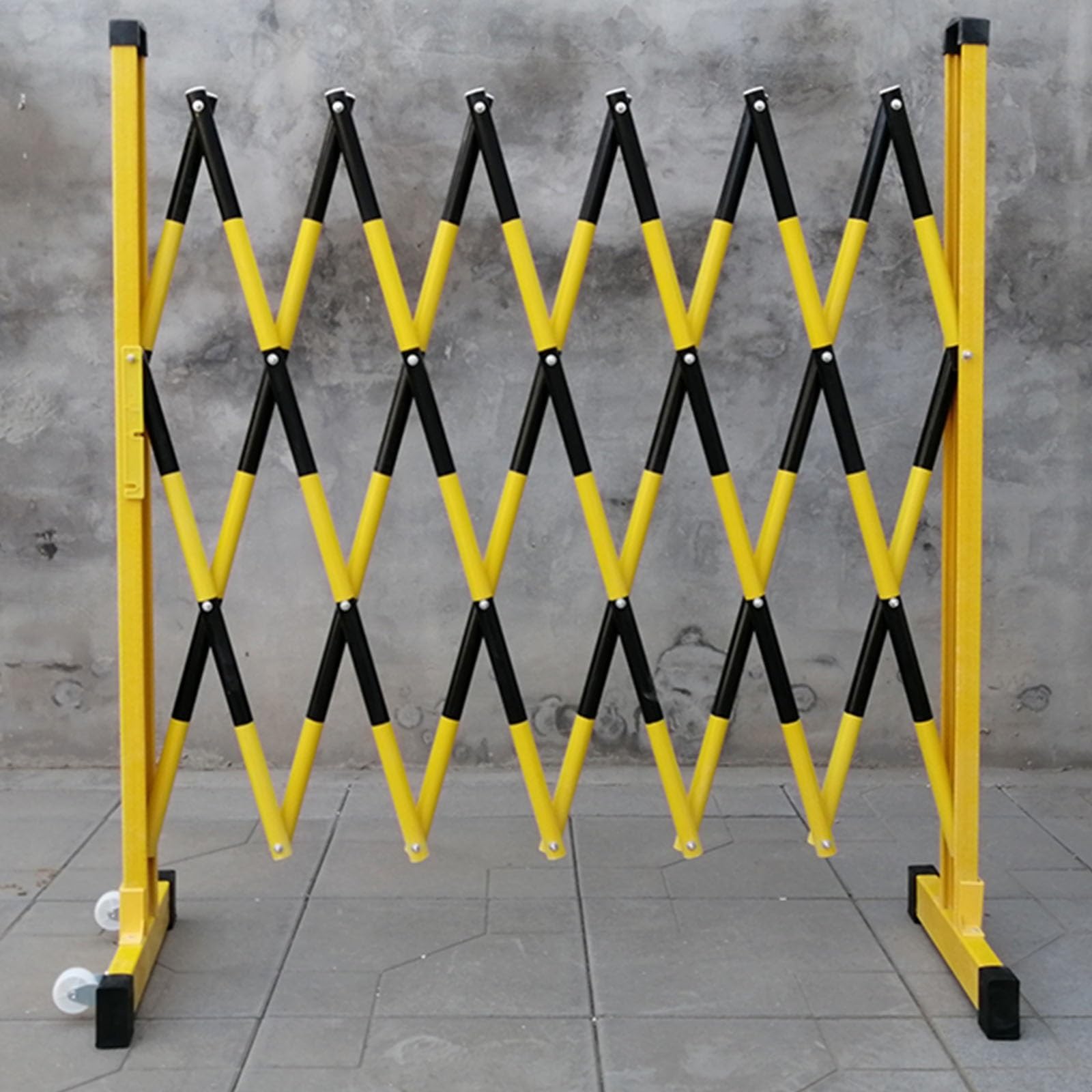 POLGDW Traffic Fence, Metal Expandable Barricade Portable Mobile Barricade Fence Adjustable Traffic Fence (Black 120x500cm)