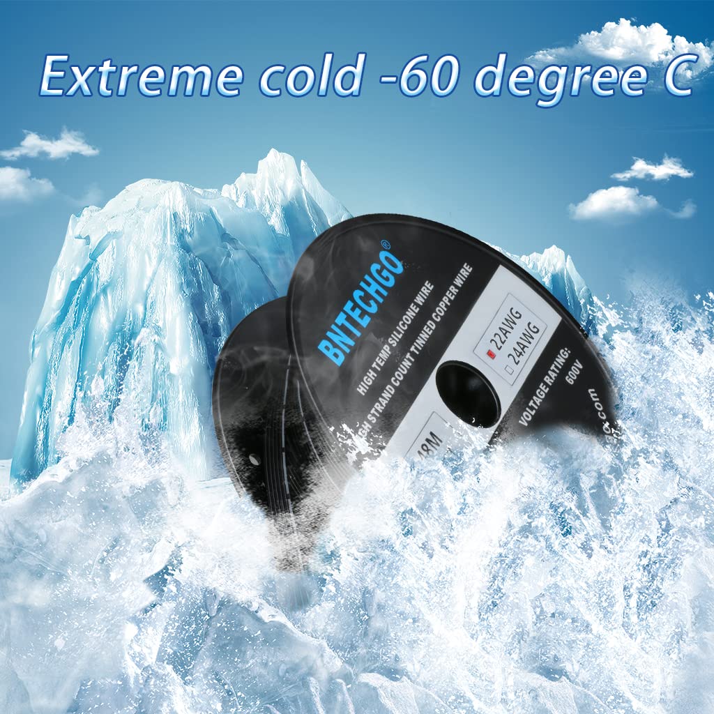 BNTECHGO Cable de cinta de silicona de calibre 22 flexible 6P negro de 100 pies, cable plano de 22 AWG, alambre de cobre estañado trenzado