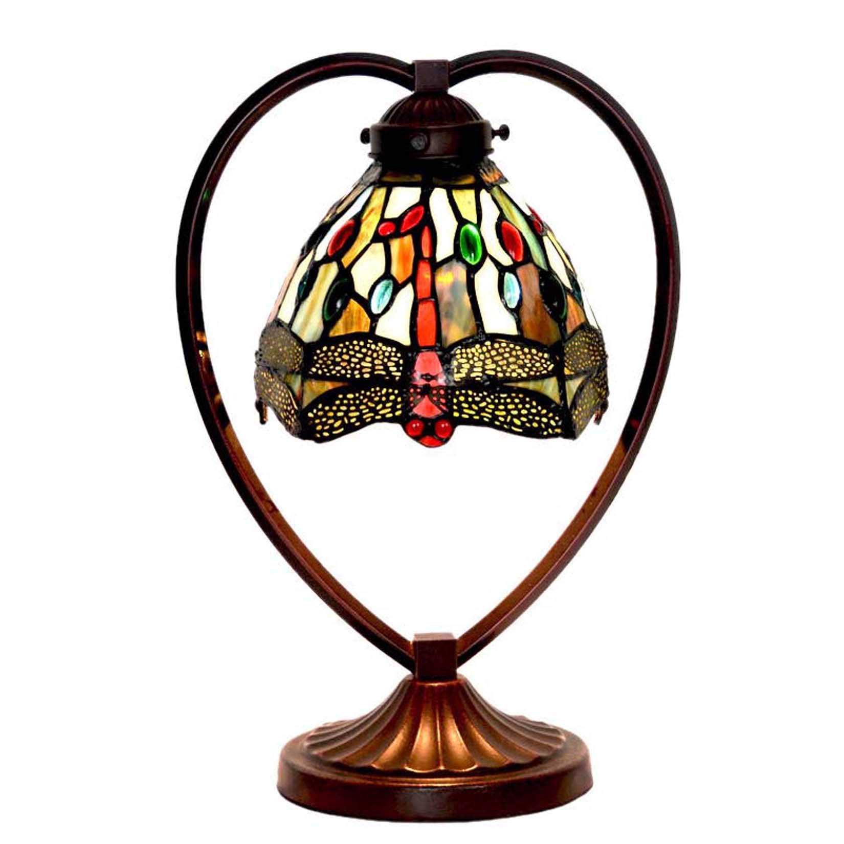 Buy Table lamp Dragonfly 7 Inch Retro Tiffany Style Stained Glass Desk