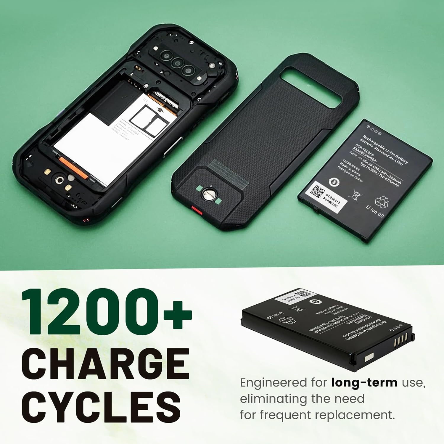 [4300mAh] SCP-76LBPS Battery, 2025 Upgraded Replacement Battery for E7200 DuraForce PRO 3