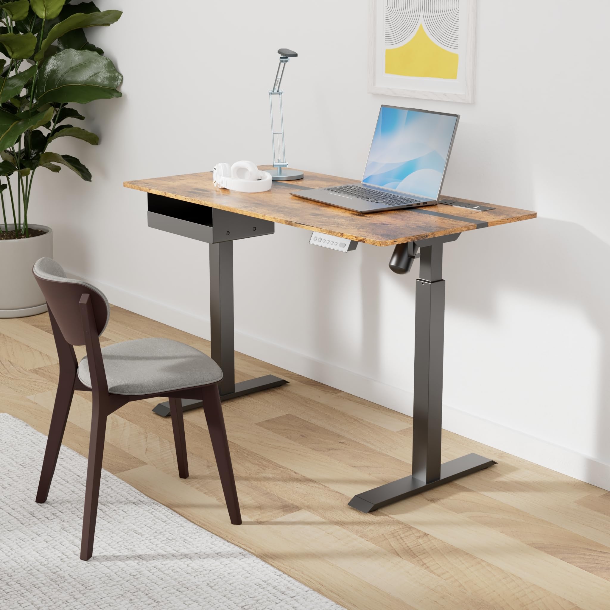 Amazon | VASAGLE 昇降式電動スタンディングデスク 60×120cm 卓上 連続