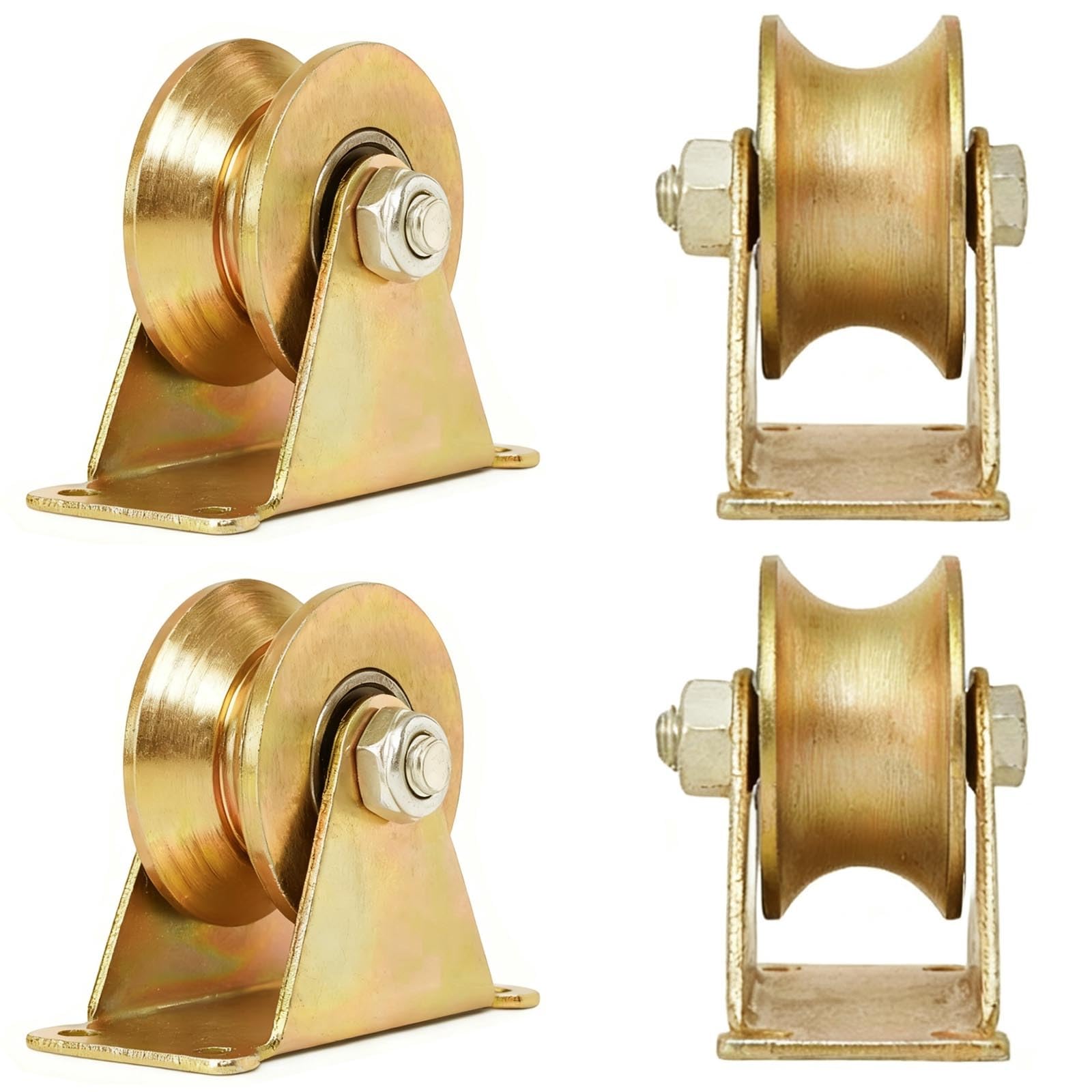 2 Ruote Con Scanalatura A U, Ruote Rigide For Impieghi Gravosi For Binari Invertiti, Porte Scorrevoli, Macchine Industriali, Rotaie For Cavi Metallici(2in/49mm)