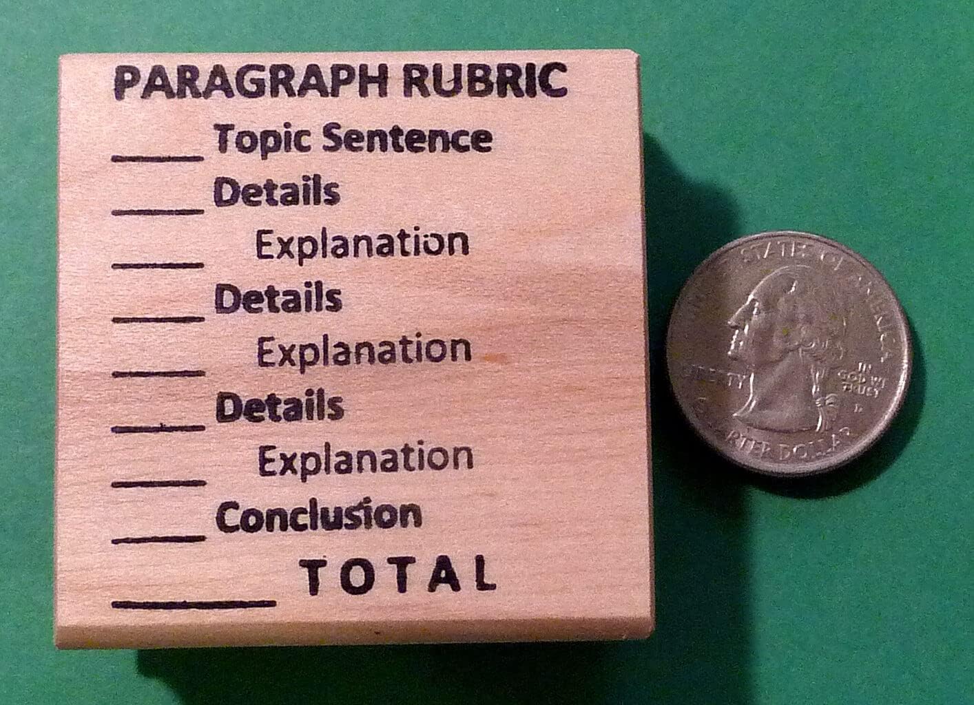 Wooden Mount Rubber Stamp for Card Making Paragraph Rubric
