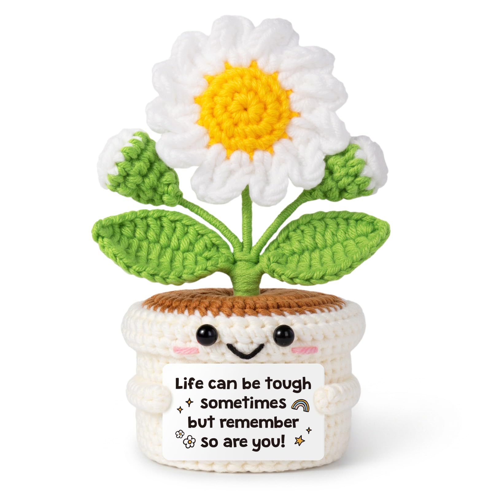 IDELTIME Emotional Support Crochet Plant Daisy, Cheer Up Get Well Soon Gift