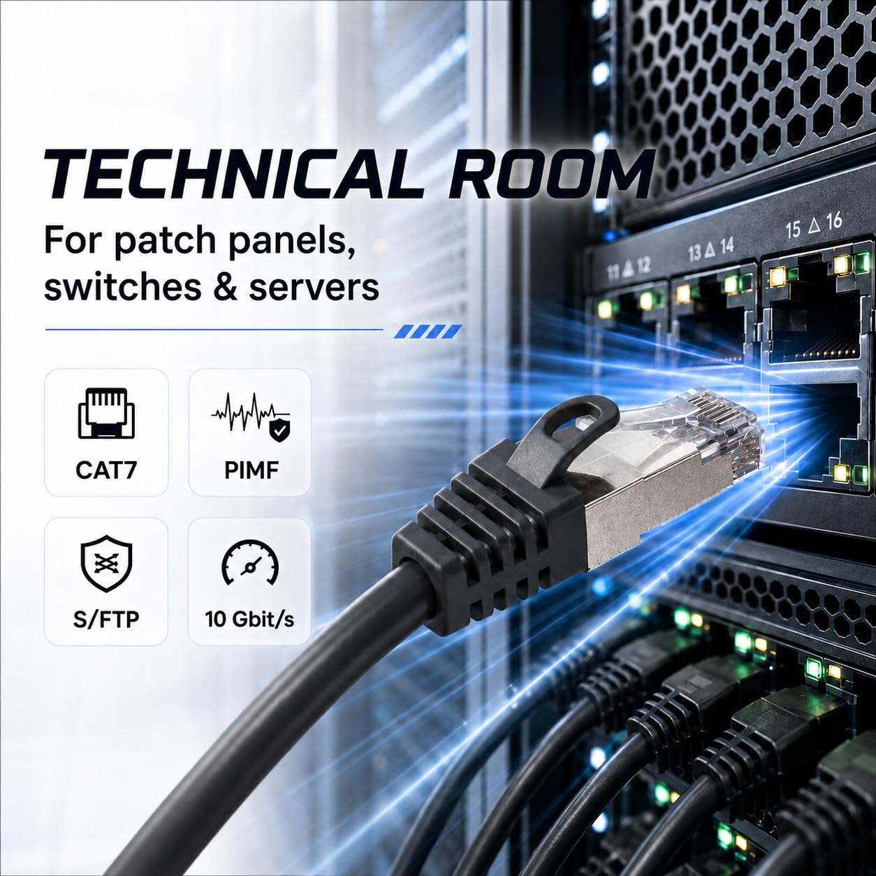 1aTTack.de Cavo di rete Ethernet LAN RJ45 S/FTP PIMF LSZH, 1,5 m, 10 Gbps, senza alogeni, per camera server, switch, router, confezione da 20, colore: grigio | collega computer, TV e console di gioco a Internet