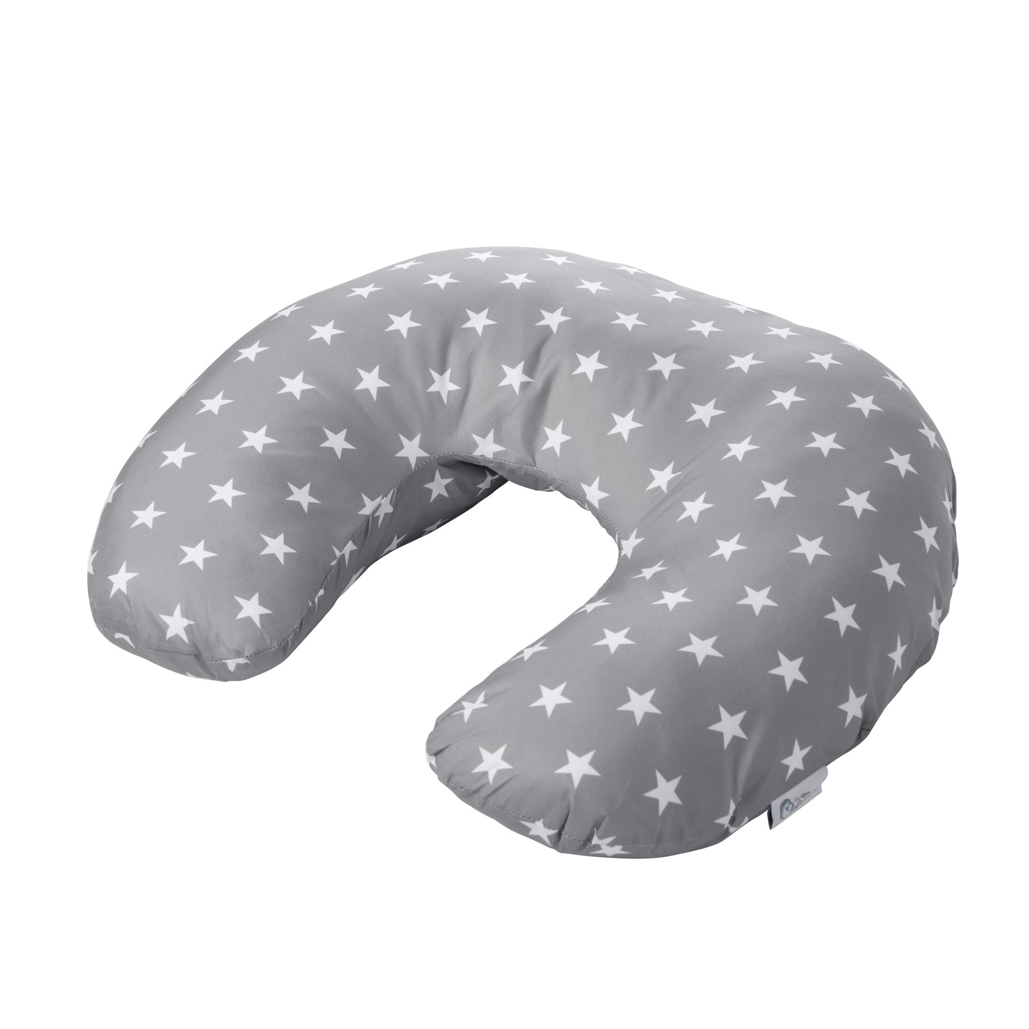 Mountain Fresh Breast Feeding Maternity Nursing Pillow - Grey with White Star/Newborn Pillow Cushion Washable Cover | Mother & Baby Awards 2022 Shortlisted |Plush Cotton Cover, Multi-Purpose Support