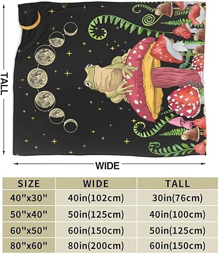 Miniatura 3 de Manta de rana de hongos, manta de franela de felpa para cama, sofá, silla, 50 x 40 pulgadas (6021)