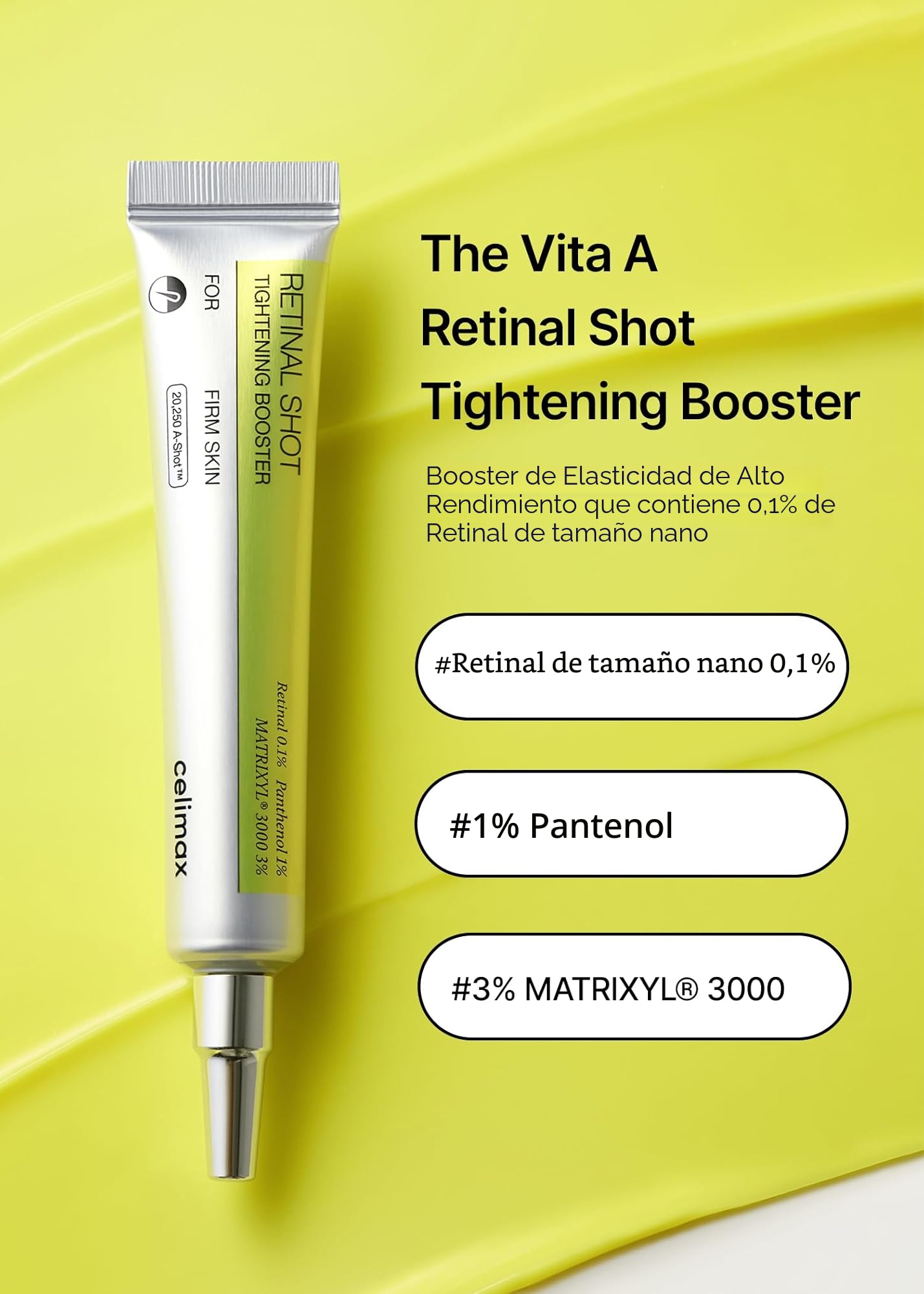 Celimax The Vita A Retinal Shot Booster Booster Duo Set 15ml x 2 | con retinal 0.1%, Matryxyl 3%, minimizador de poros, arrugas y líneas finas, piel más firme