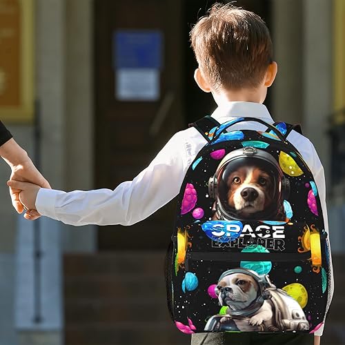 Miniatura 5 de DAATUANG Mochila simple y moderna mochila de viaje Mochila pequeña Mochila impermeable Mochila de moda Mochila linda, Espacio Perro Negro, Mochilas