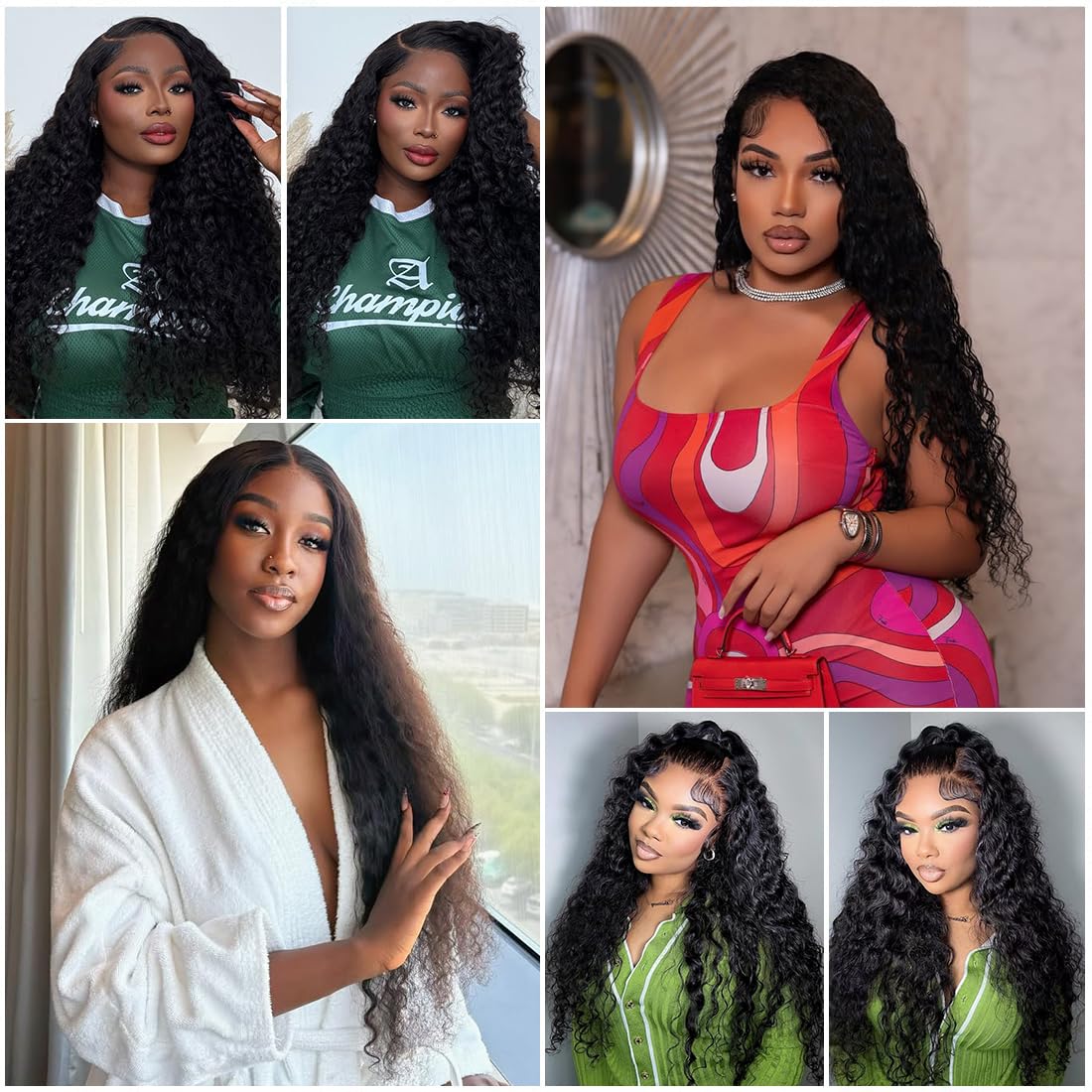 250 Density 15A Raw Human Hair Deep Wave Lace Front Wig 13x6 HD Amazon.com : 250% Density 13X6 30 Inch Deep Wave Lace Front  main image 4