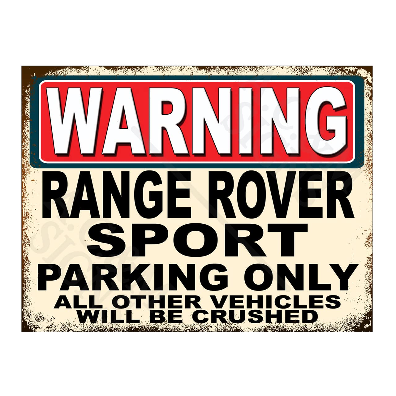 Metal Tin Sign Plaque Warning Range Rover Sport Parking Only Man Cave Garage Shed Home Bar Funny Print Poster Signs Ref14393 (10x8 inches (Approx) 25cmx20cm)