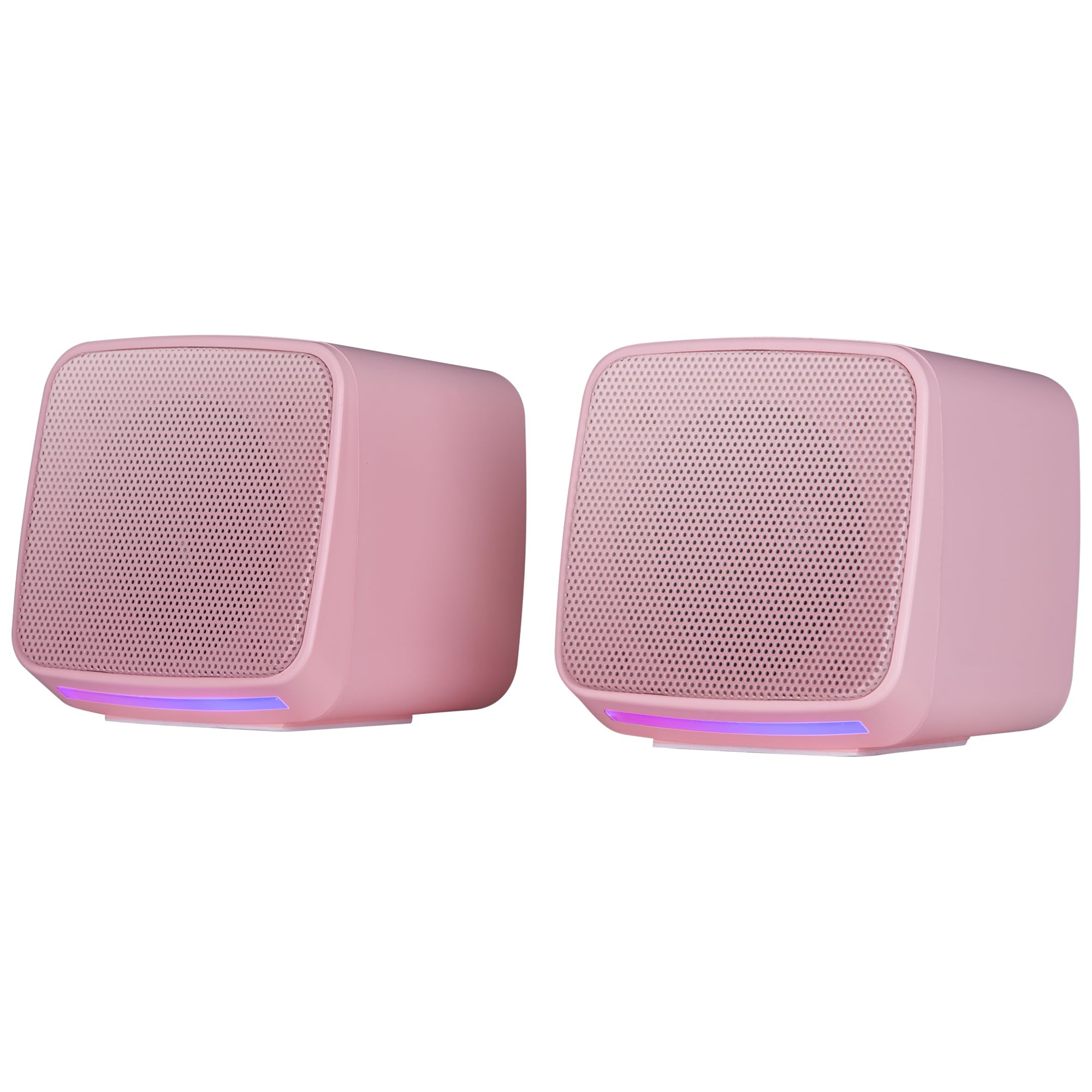 MARSGAMING MS-PRO, Altoparlanti Compatti 10W, RGB Flow Dinamica, Altoparlante PC con Controllo del Volume e Ingresso Jack 3.5mm, Altoparlanti Gaming Compatibili PC/Mac/Smartphone/Tablet, Rosa