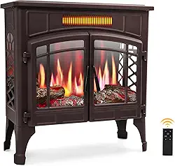 RealSmart Aquecedor De Lareira Elétrico, Aquecedor De Fogão Independente Com Efeito De Chama Realista 3D, Proteção De Segurança Contra Superaquecimento De Fogão De Lareira Para Uso Interno, Quarto,