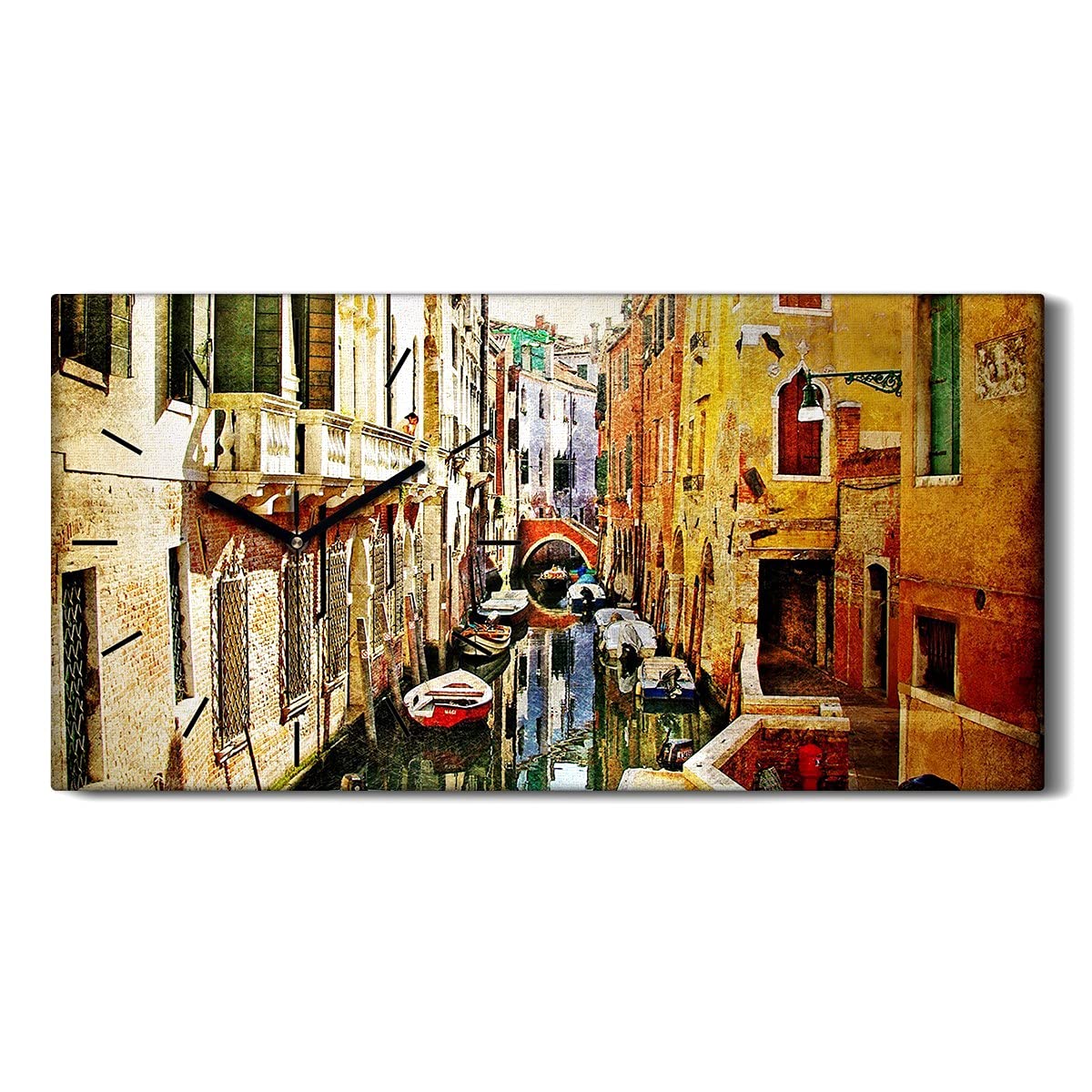 Horloge sur Toile Silencieuse Sans Tic-Tac Salon Chambre 60x30cm Art Moderne Image