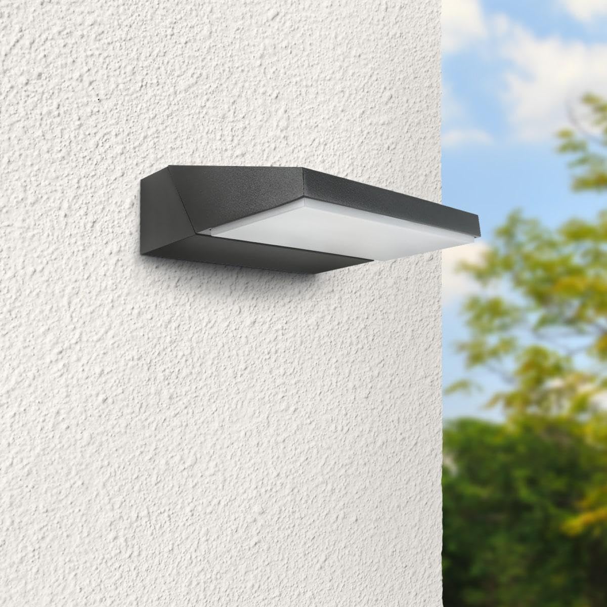 LongLife LED Außenwandleuchte Angle 13W neutralweiß 4000k IP65 anthrazit
