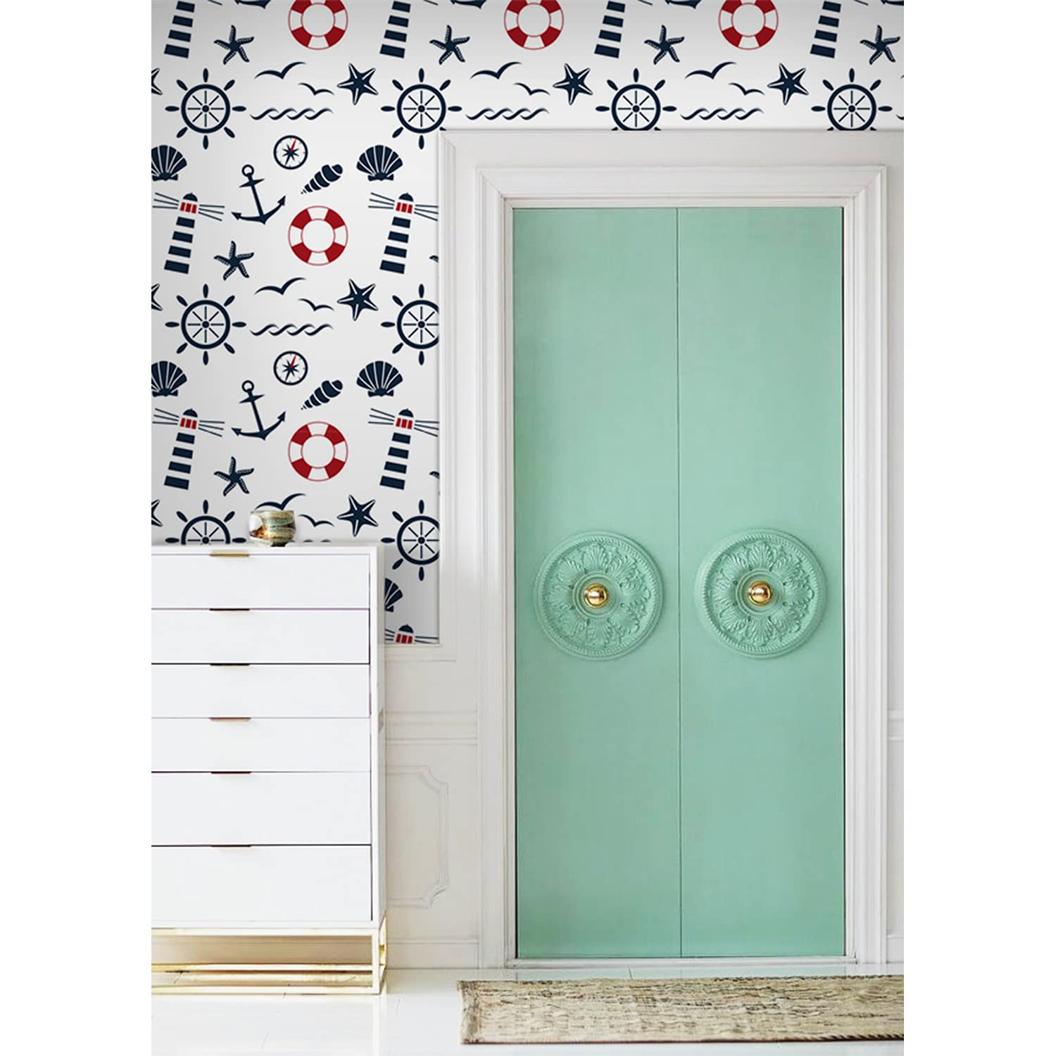 Papier peint marin simple pour relooker un meuble ou un salon