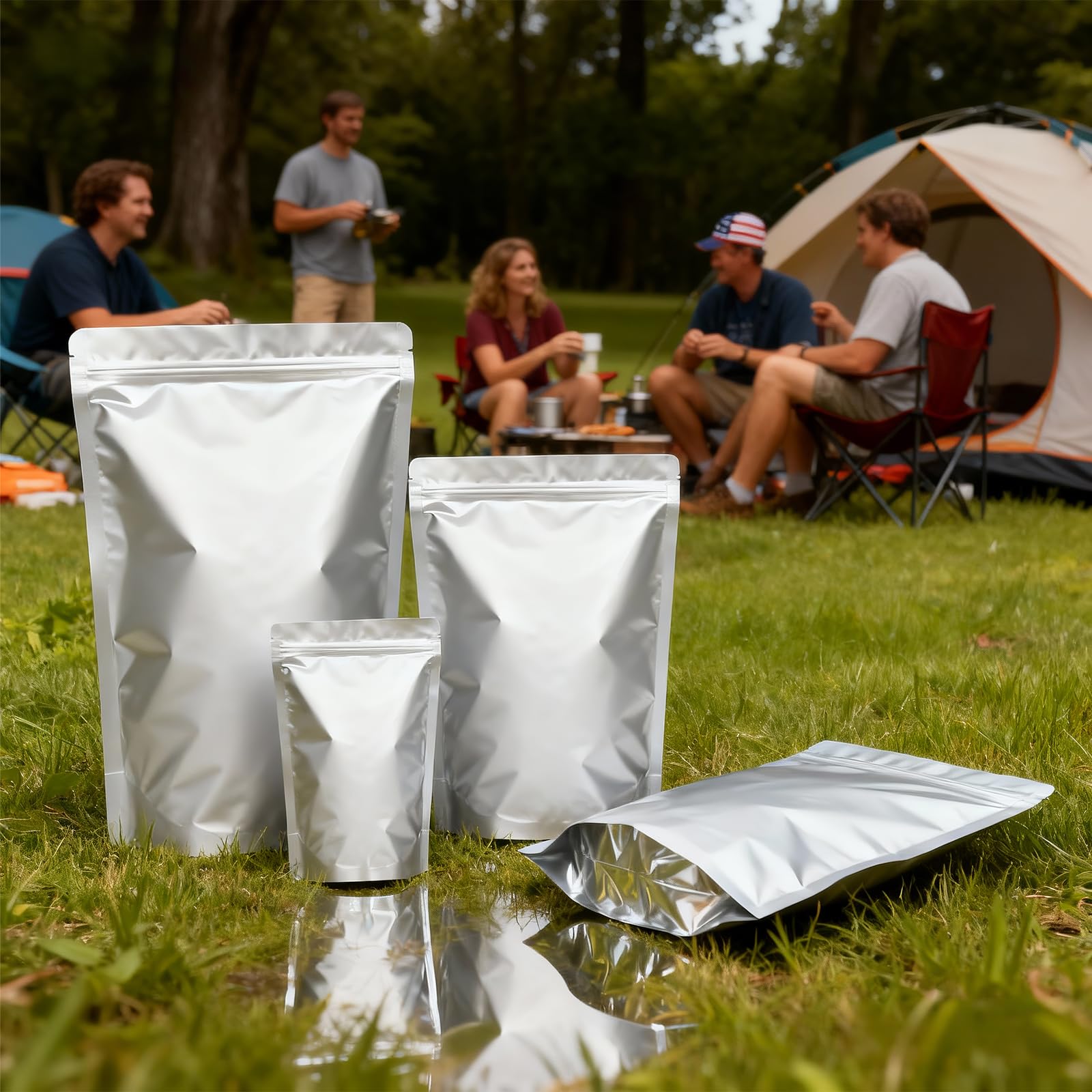 30 Stück 30x42cm Mylar Bags mit Sauerstoffabsorbern&Etiketten,10Mil Stand Up Reißverschluss heißsiegelbar Beutel Lagerung Lebensmitteln,Wiederverschließbar