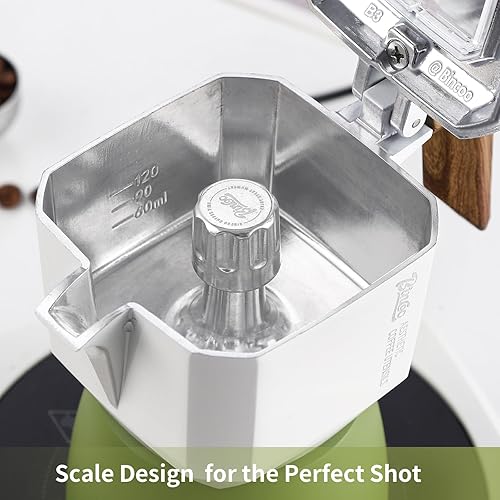 Miniatura 5 de Bincoo Cafetera espresso para estufa, olla Moka, cafetera italiana, cafetera clásica para café italiano y cubano, 2 tazas de espresso