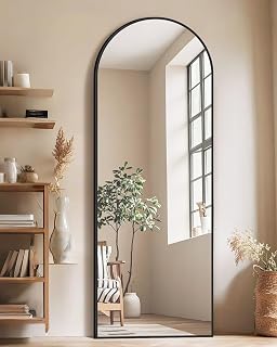 58"x19"Floor Mirror Full Length,Arched Full Length Mirror with Stand,Full Body Mirror,Hanging or Large Leaning for Bedroom Living Room Black - Amazon product rated Grade B