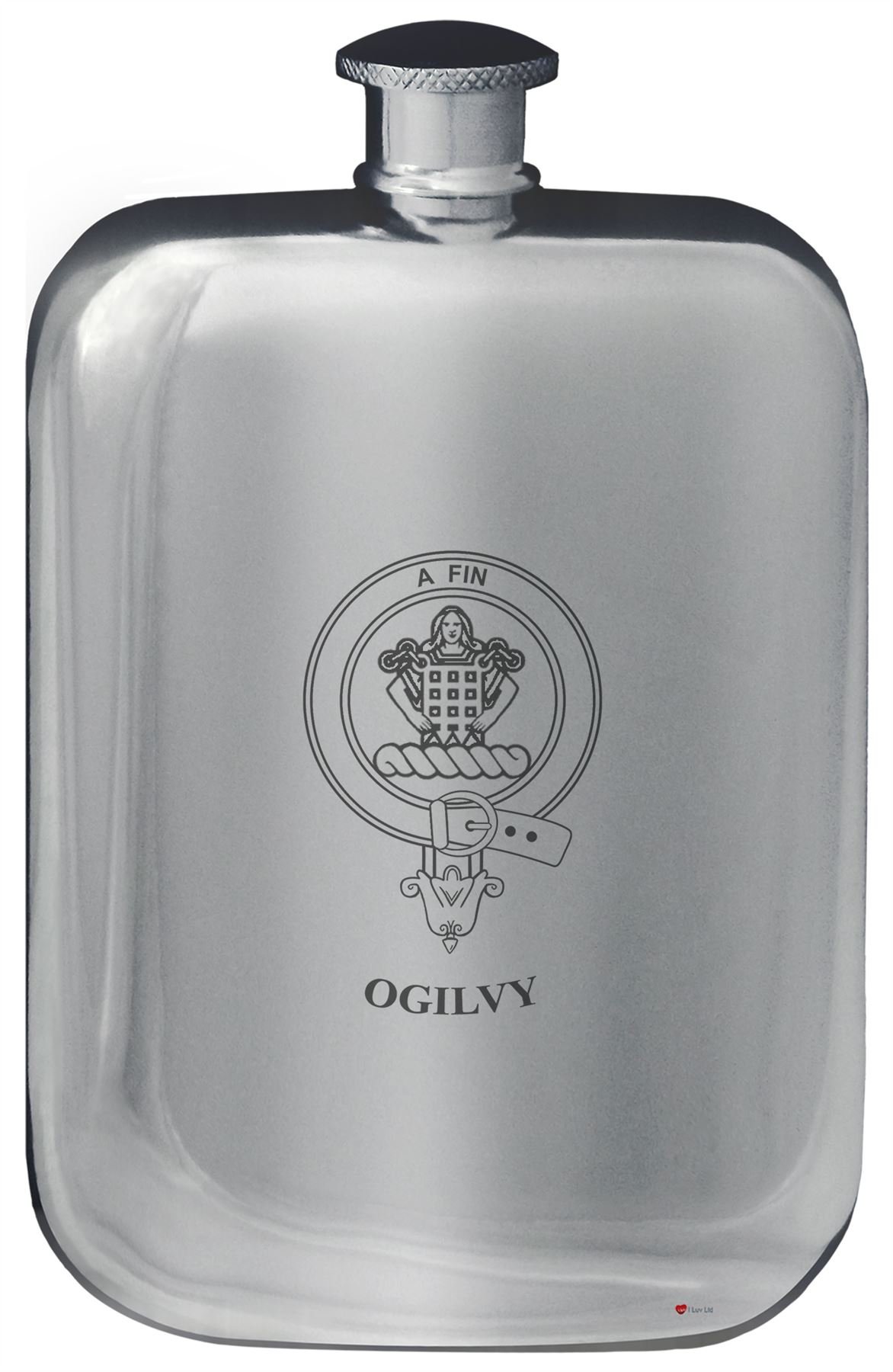 Flacon de poche de hanche pour randonnée et chasse, fiole Ogilvy en étain poli 6 oz