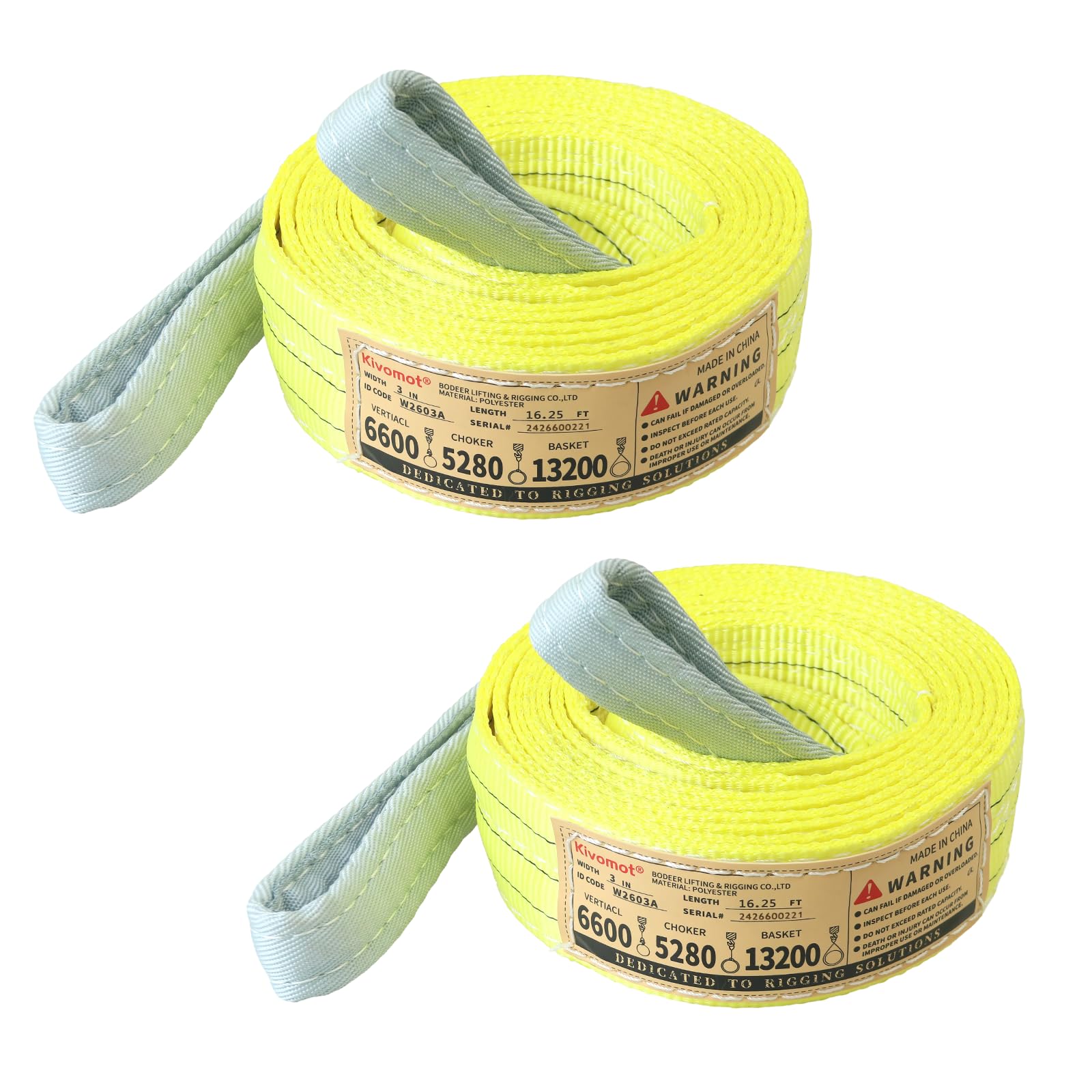 Polyester Lifting Slings - 3 Ton, 2 Pack -8