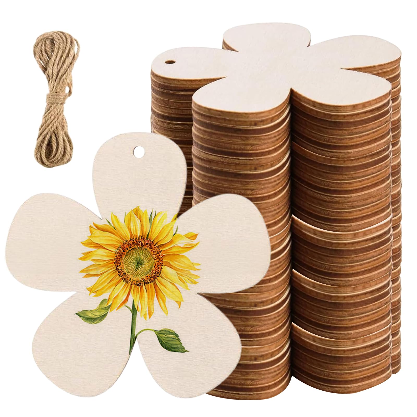 10 Fiori In Legno Da Decorare 17,8 Cm – Ritagli Non Finiti Per Pittura Fai-da-te, Artigianato, Progetti Artistici, Decorazioni Natalizie E Da Appendere