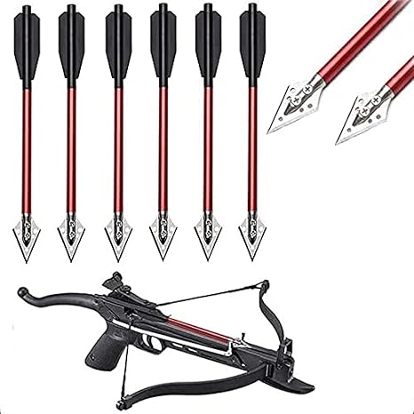 Amazon Co Jp 6 3インチアルミニウムクロスボウボルトアロー ハイインパクトボルト付きミニクロスボウ ハンティングピストル用50ポンドおよび80ポンド精密ターゲットアローアーチェリー 12パックにはクロスボウは含まれていません ゴールド Excellent スポーツ