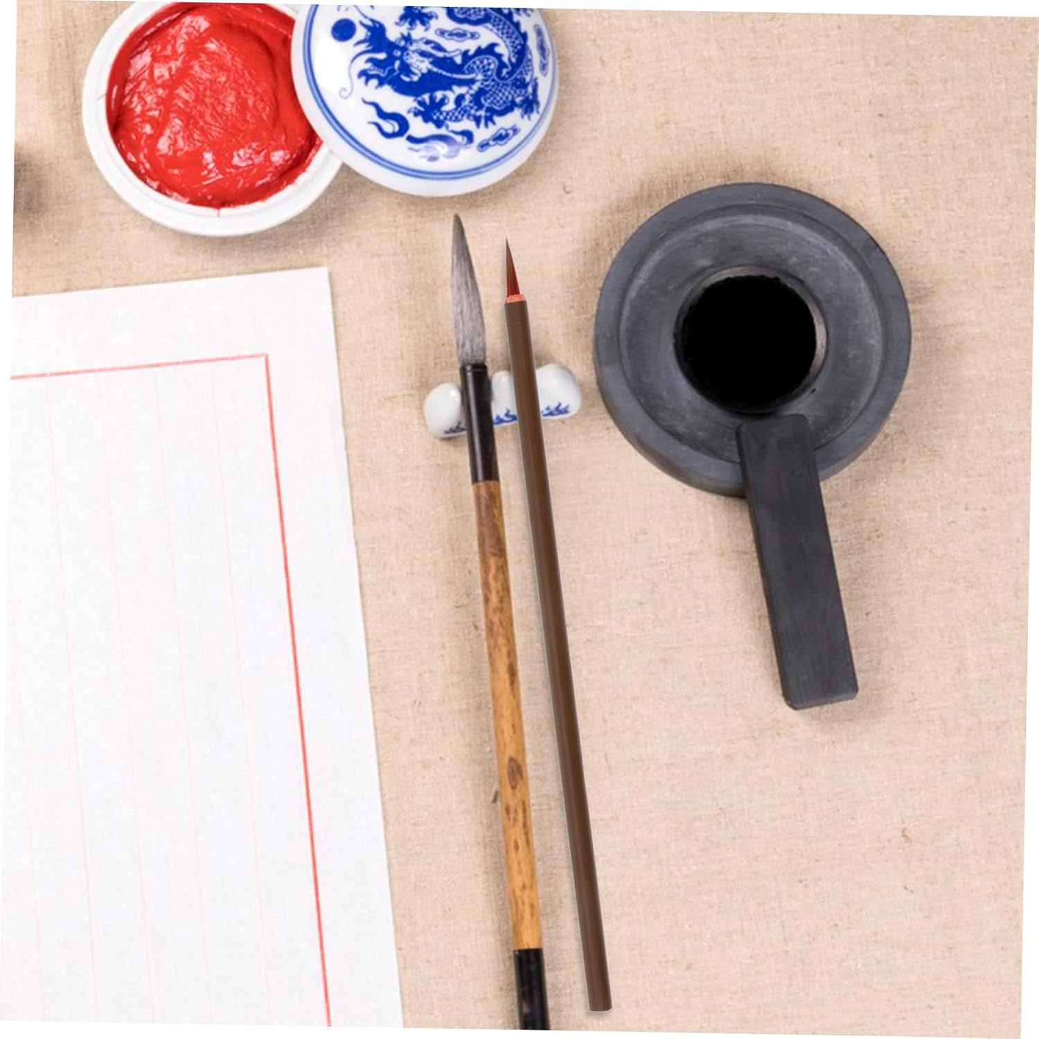 10pcs Chinese Calligraphy Brush Set for Ink Painting Hair Brushes for Beginners for Calligraphy Art and Writing Practice