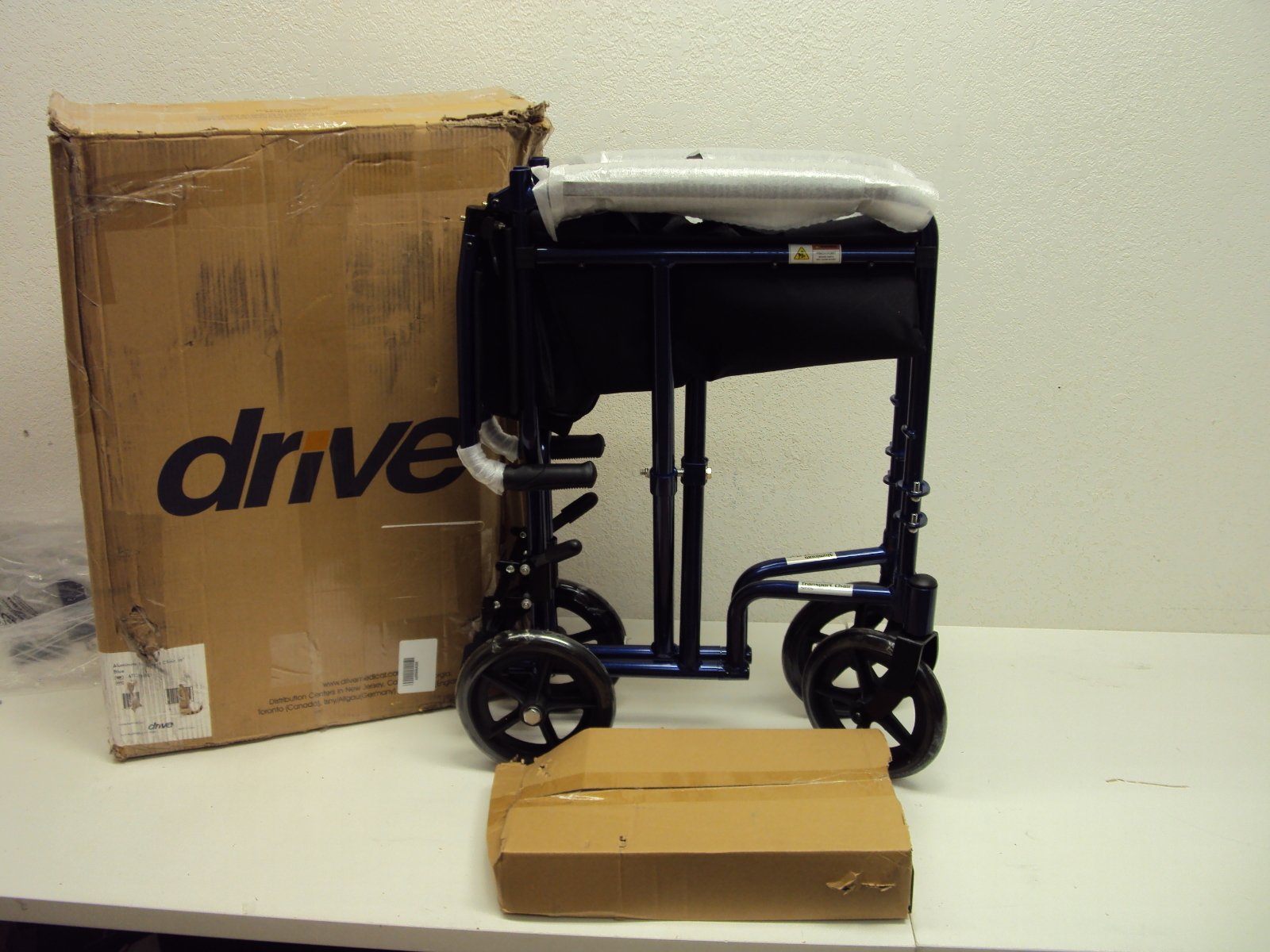 Drive Medical ATC19-BL Transport Wheelchair, Swing-Away Footrest, Blue — Amazon image 2