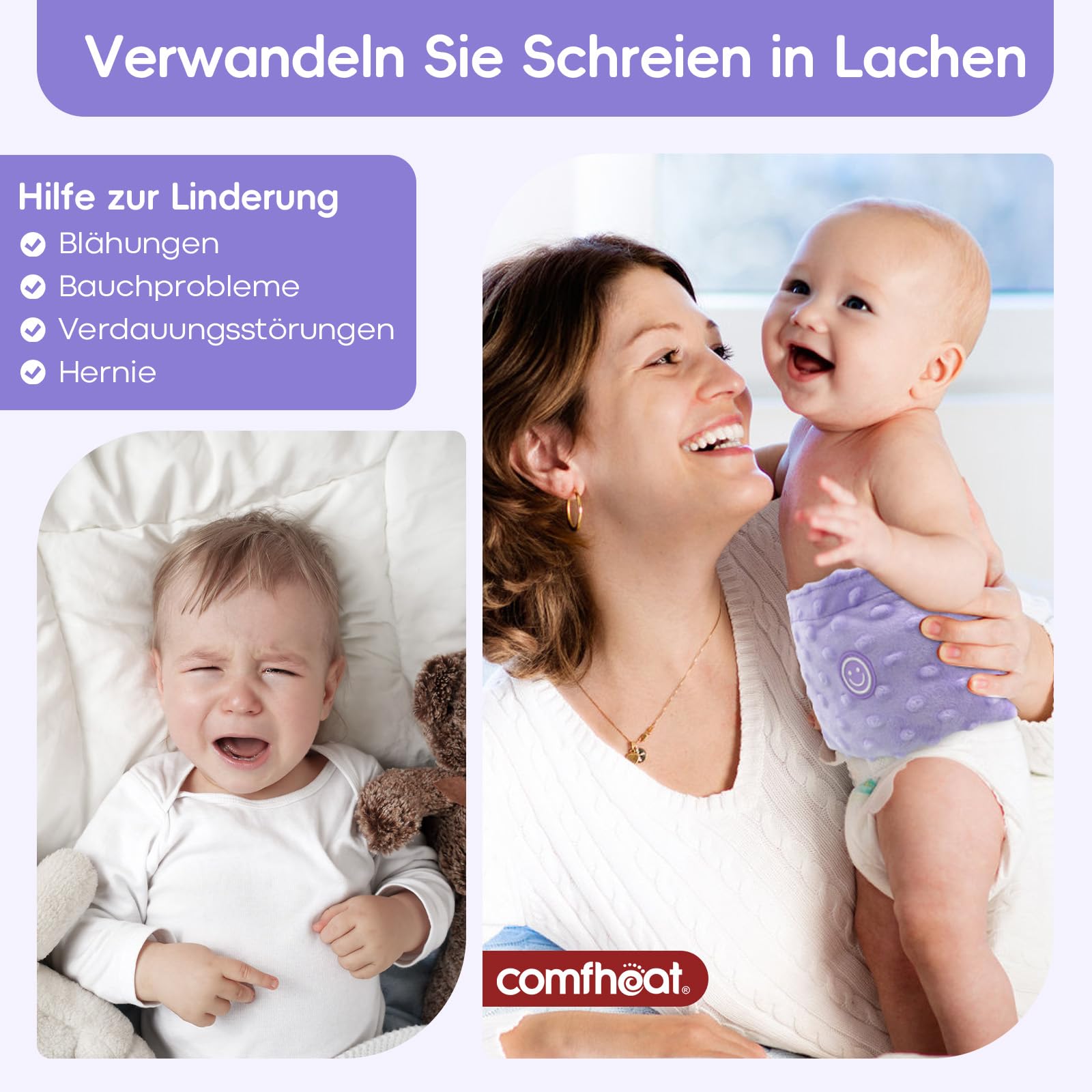 Alivio de cólicos y gases para recién nacidos y niños pequeños, envoltura de semillas de lino calentada, cinturón de swaddling para bebé, ayuda natural para upset Stomach en bebés y niños