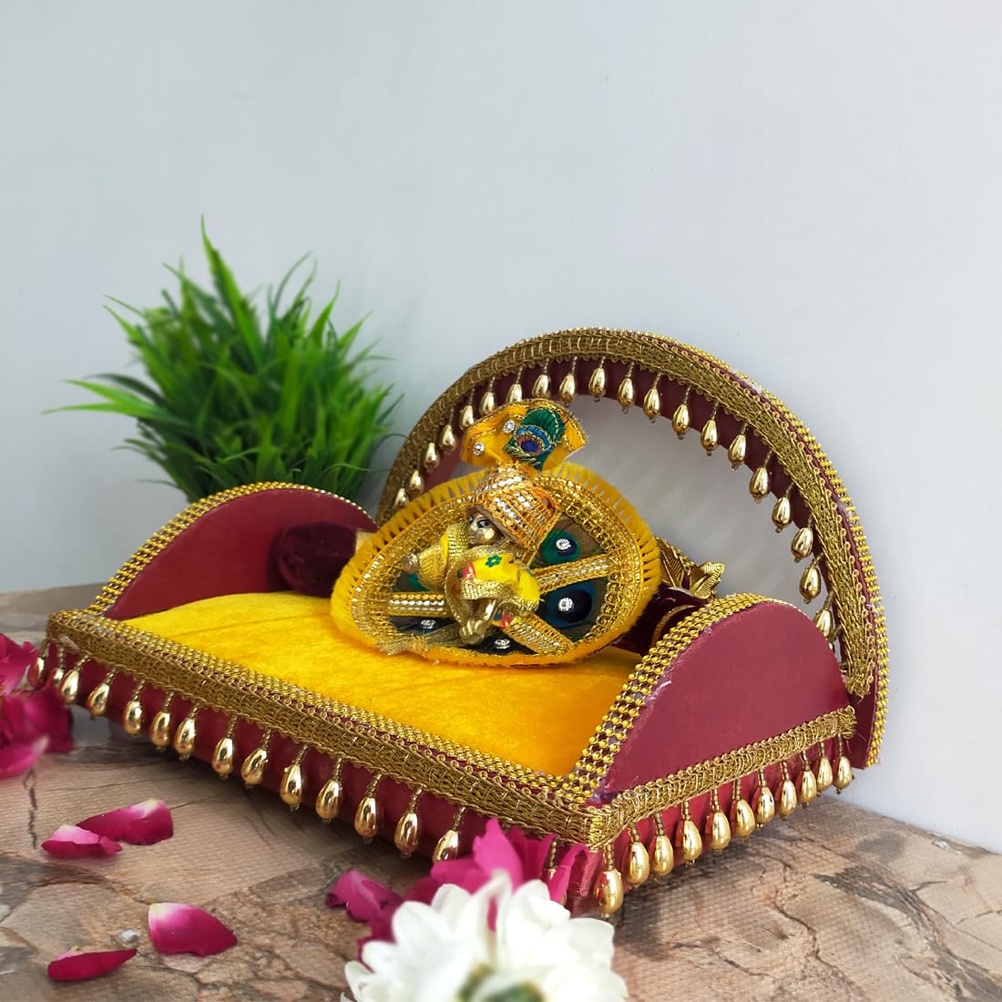 Laddu Gopal Throne - Wooden Handmade Singhasan -6
