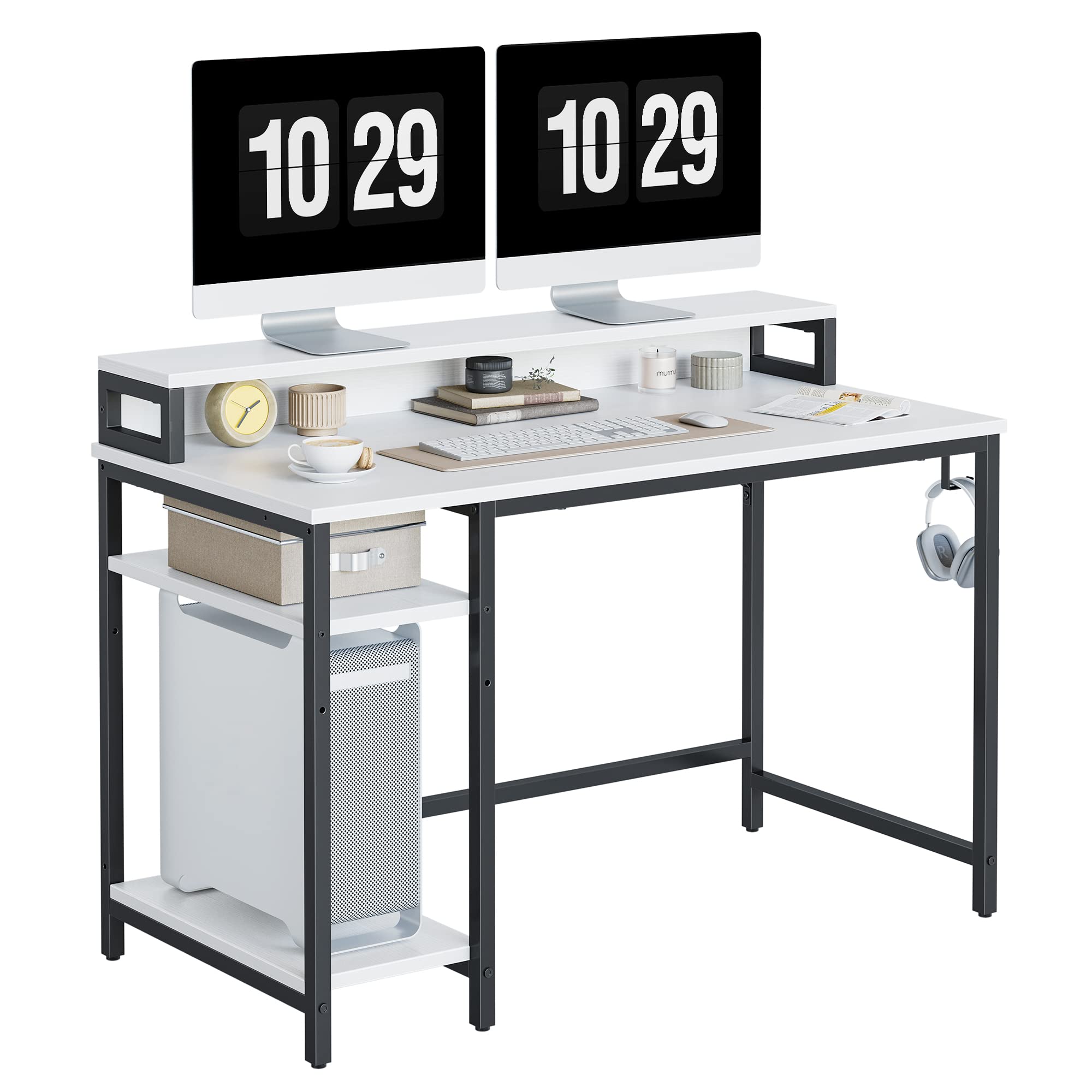 Amazon | CubiCubi デスク パソコンデスク 幅120cm ホワイト