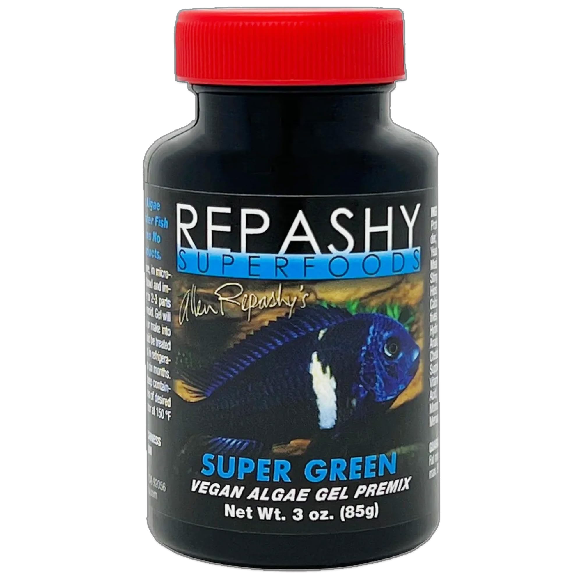 Repashy Super Green – Complete Gel Fish Food for Herbivorous and Algae-Grazing Species Including Plecos, Mbuna, and Tropicals, 85g