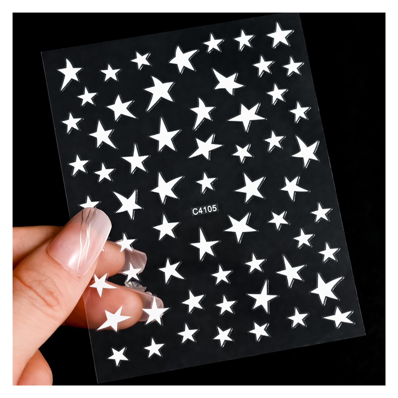 10 Pcs Silver Holographic Lines Nail Stickers Hot Stamping Golden French Star Decals Adhesive Irregular Manicure(NLS241-05-3)