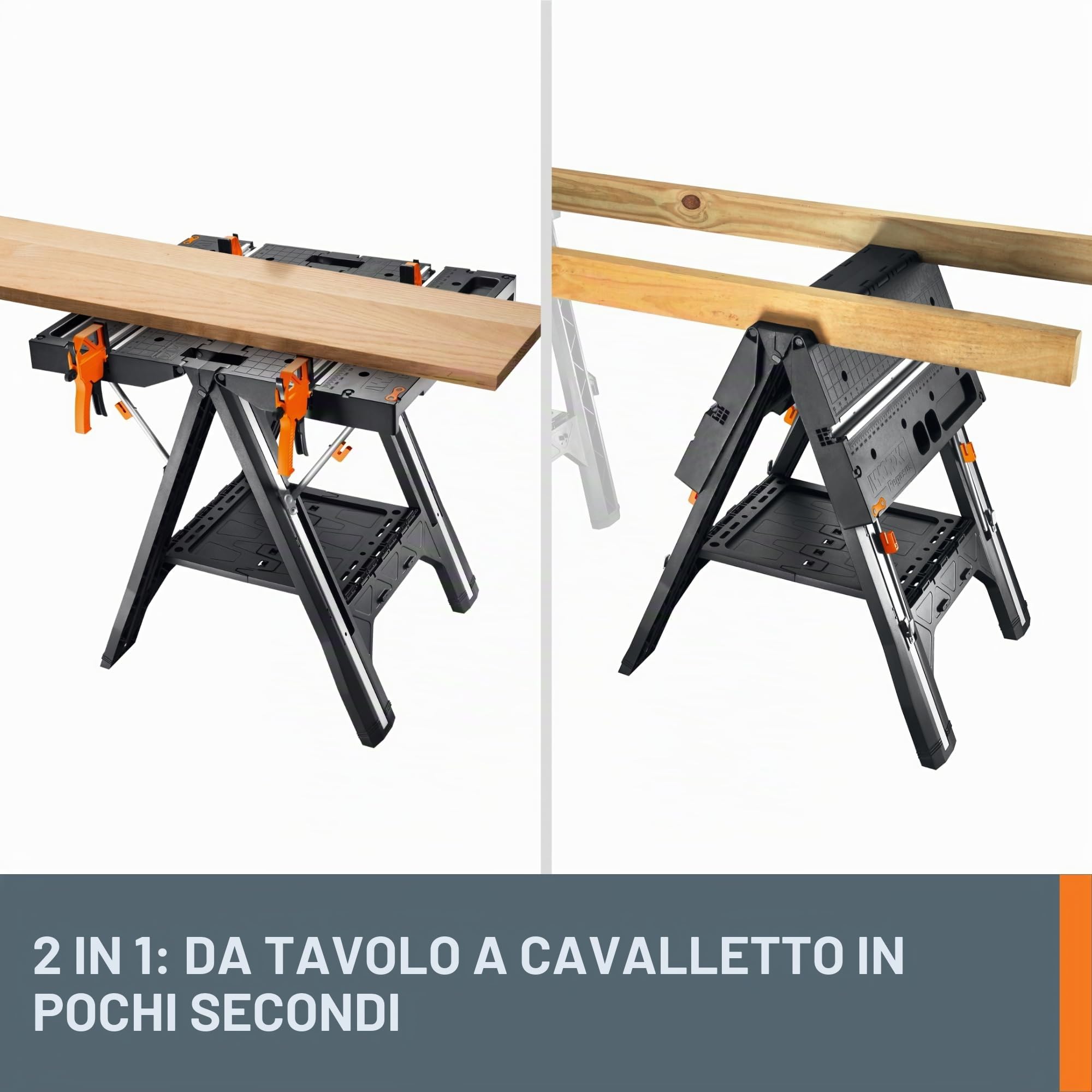 WORX WX051 Pegasus - Tavolo da lavoro pieghevole con cavalletto