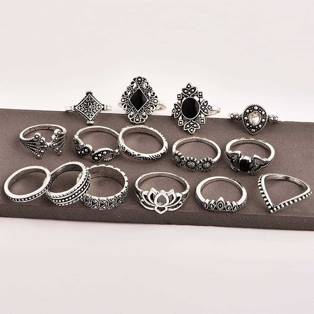 Silver Plated Rings Combo Set