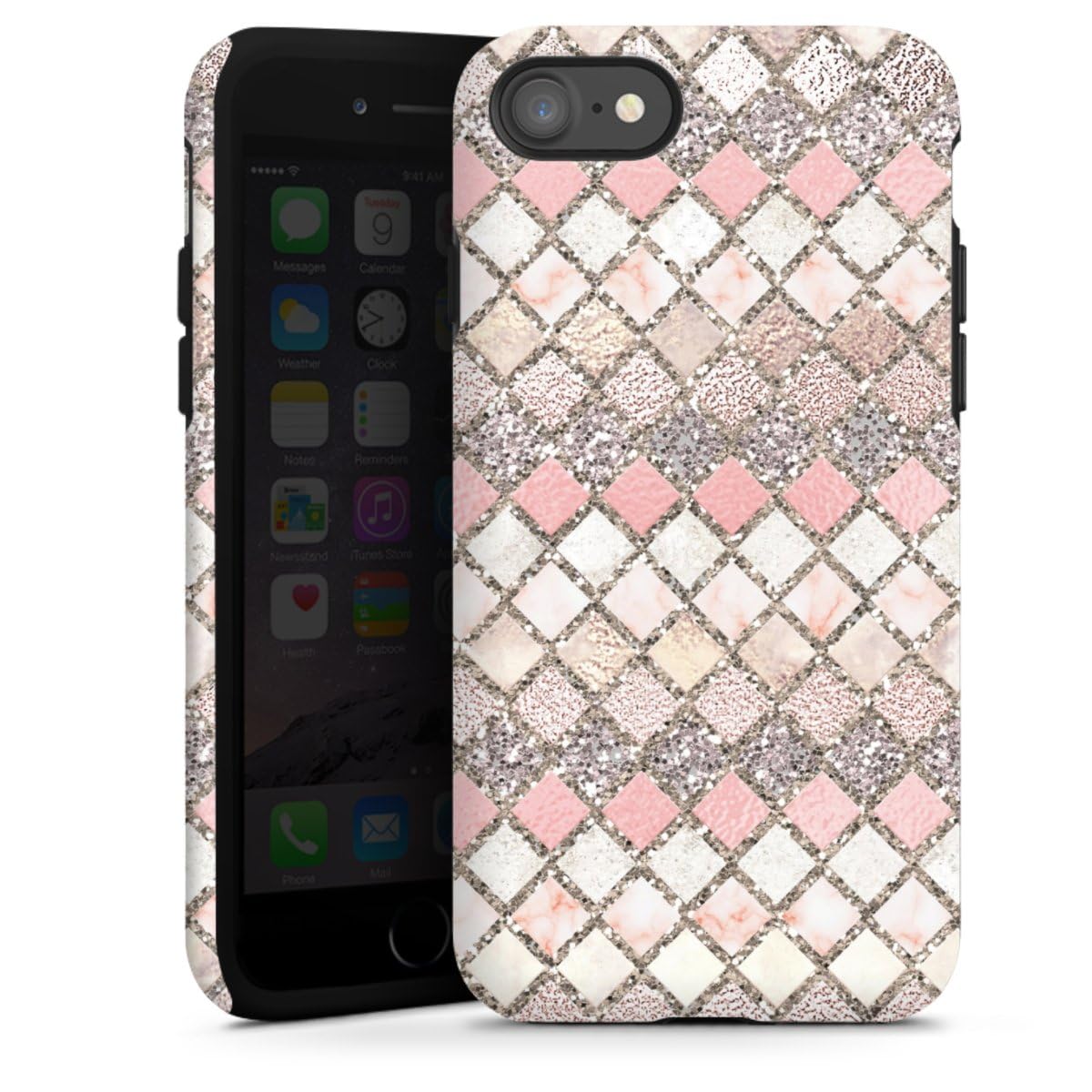 DeinDesign Coque Compatible avec Apple iPhone 8 Coque renforcée Coque Antichoc Sirène Motifs Paillettes Look