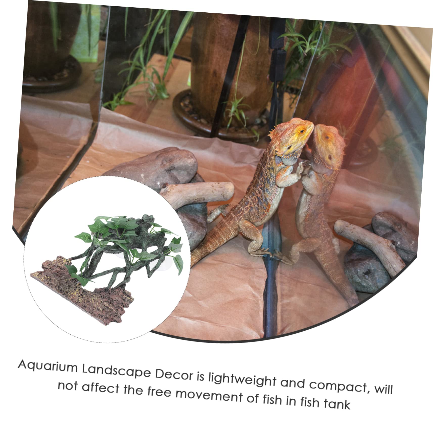 Sosoport Resina di simulazione Decorazione per vasca Decorazioni per terrari pompa ad aria dell'acquario albero finto contenitori accessori drago barbuto accessori per rettili per l'habitat